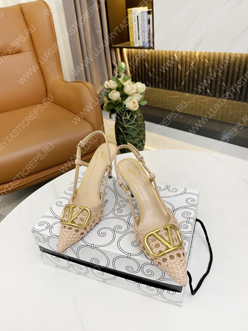 VALENTINO VLOGO SIGNATURE SLINGBACK PUMP POWDER ROSE 2W2S0R01TMK