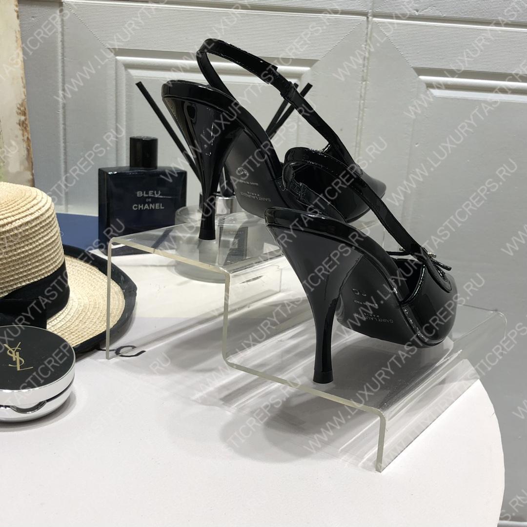 YVES SAINT LAURENT BLADE SLINGBACK PUMPS BLACK 660540AKPNN1000