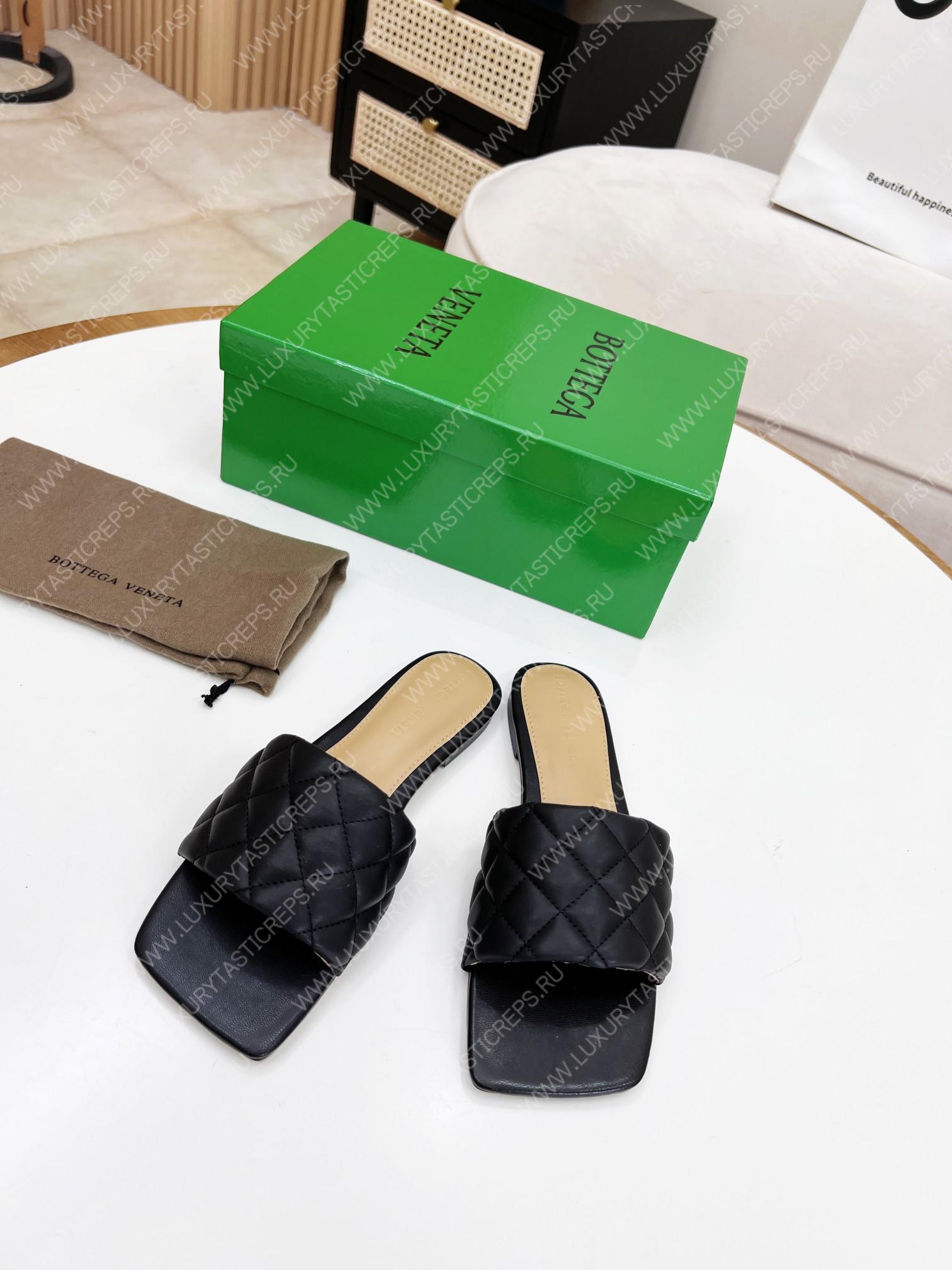 bo*te*ga Ve*ne*ta padded flat sandals black 627710v