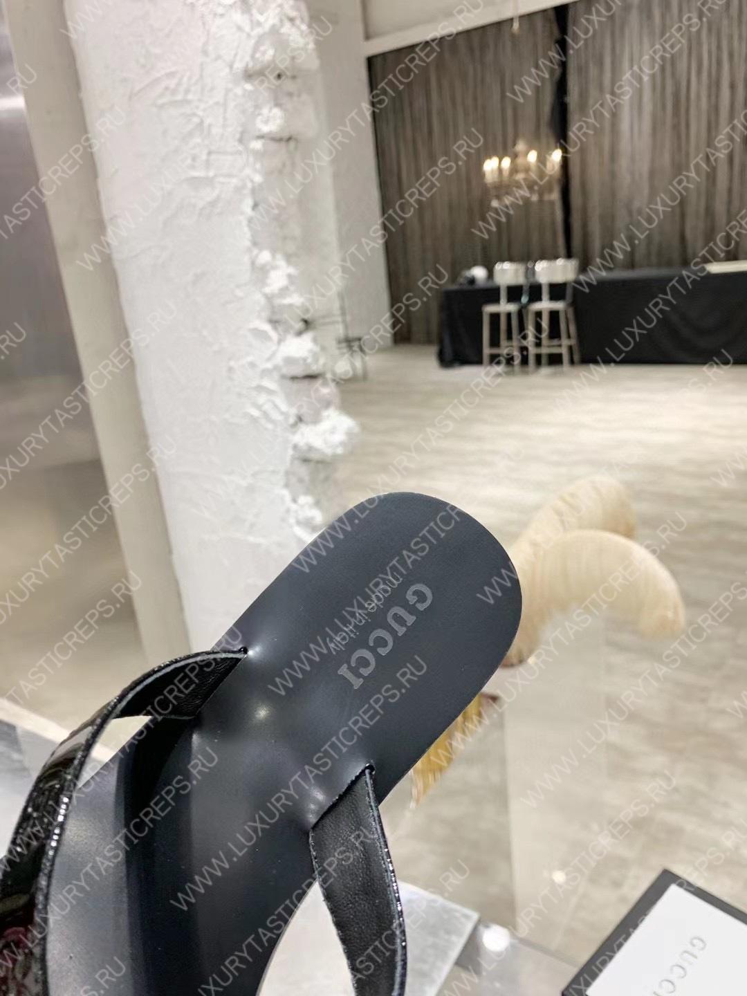 G*u*i gg black thong sandals black 612138