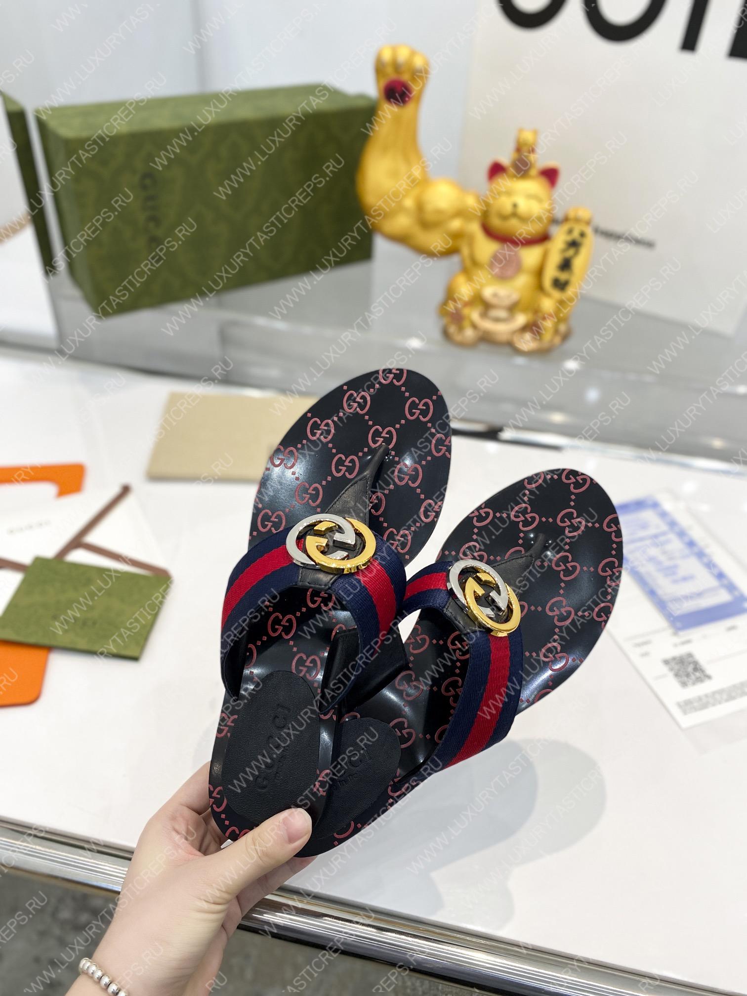 G*u*i gg thong web sandal red and blue 612138