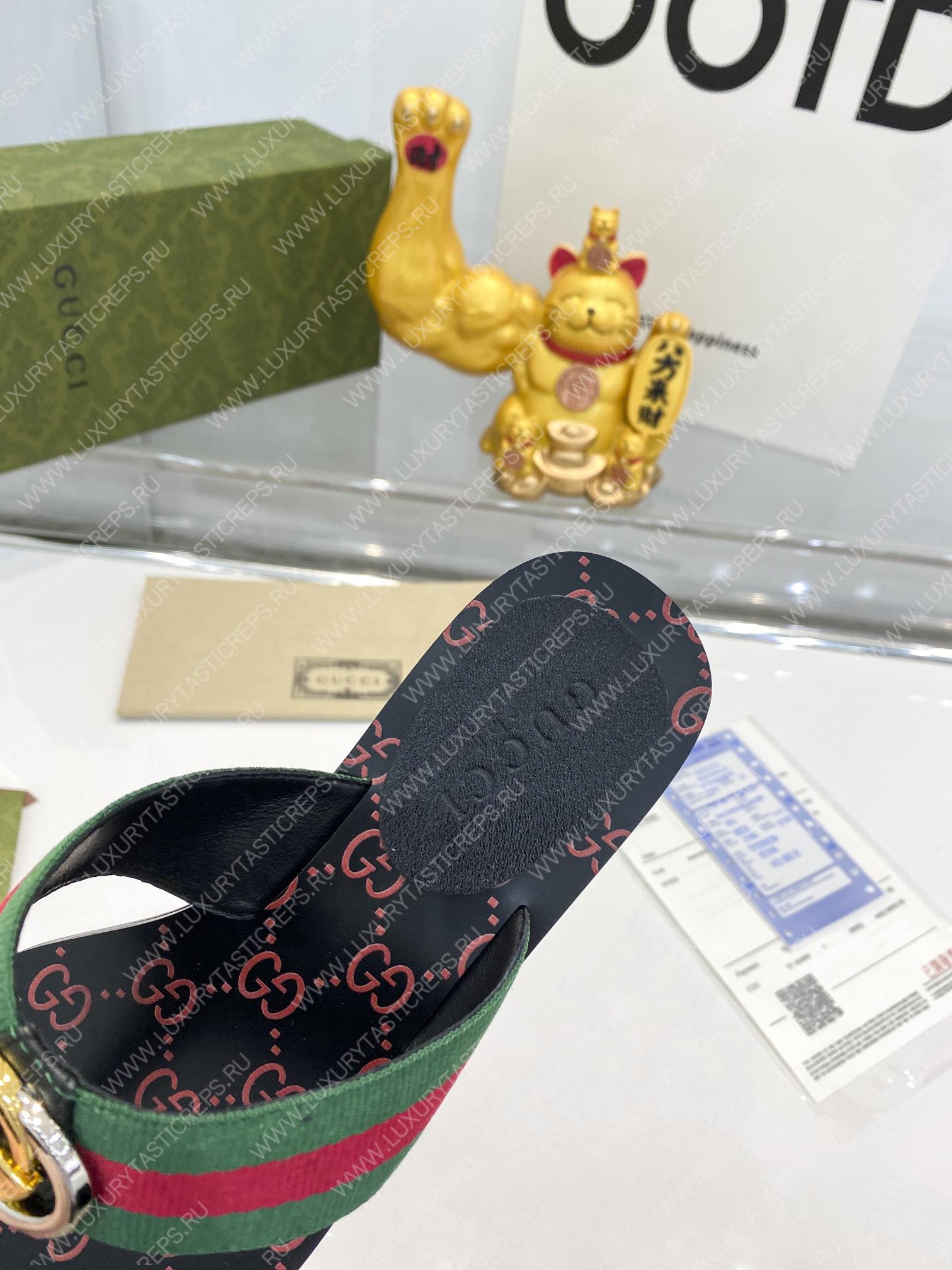 G*u*i gg thong web sandal green and red 612138
