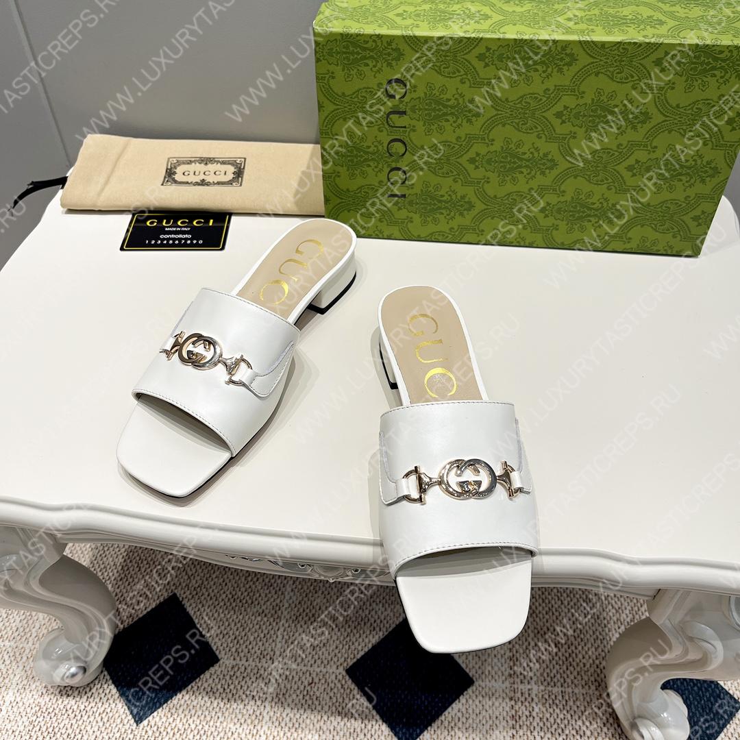 G*u*i interlocking g sandal white 694451