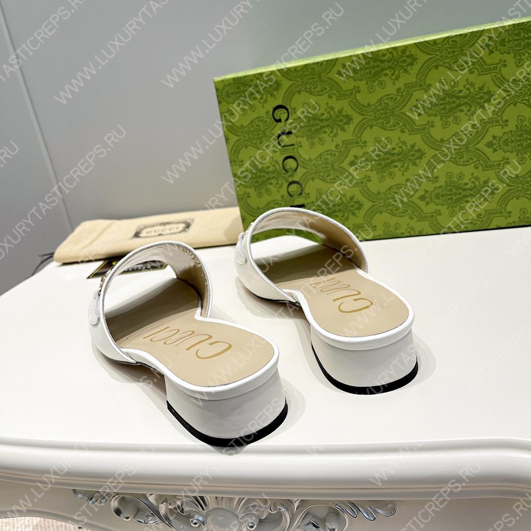 G*u*i interlocking g sandal white 694451