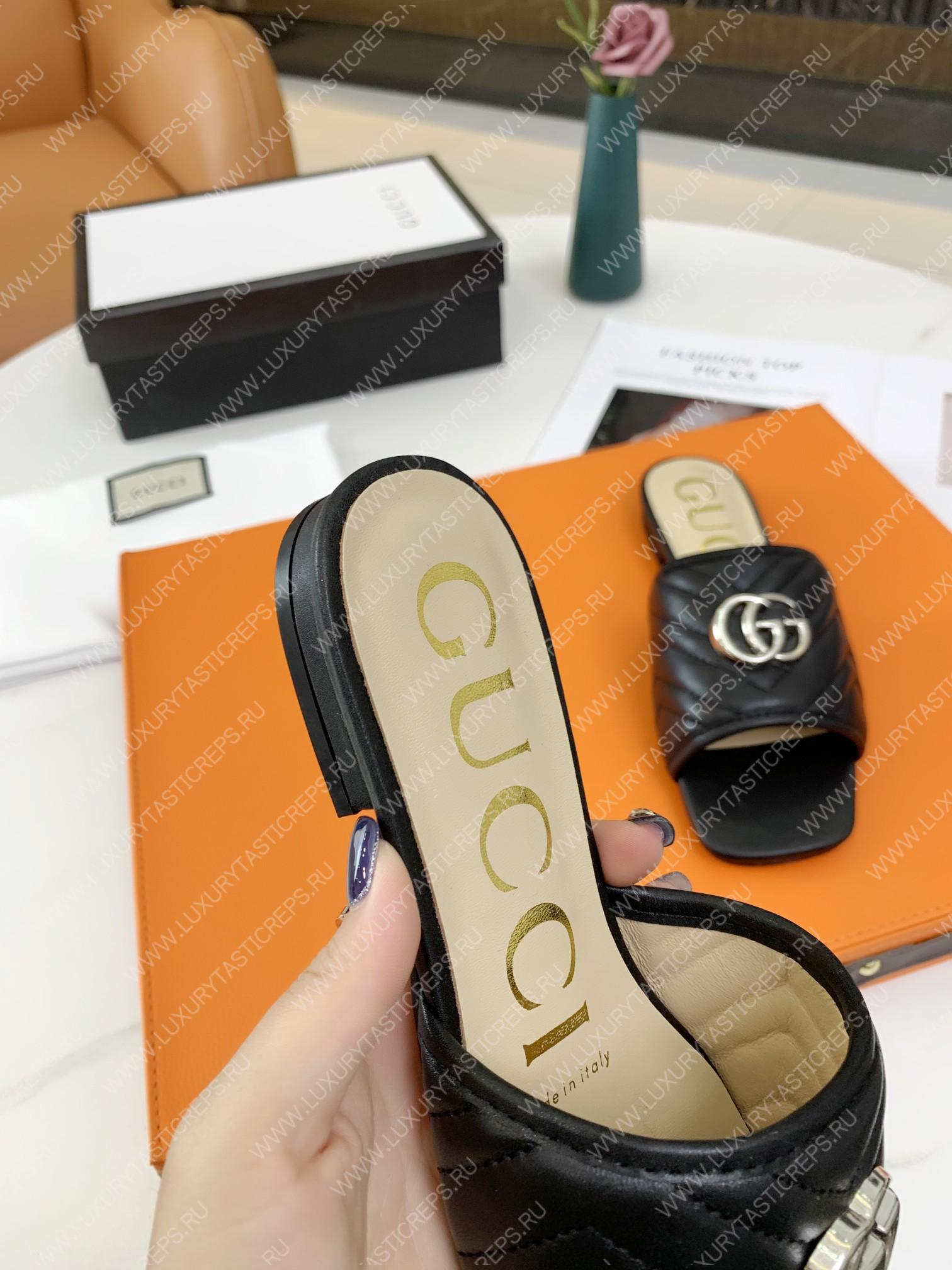 G*u*i double g open toe sandals black 15425109
