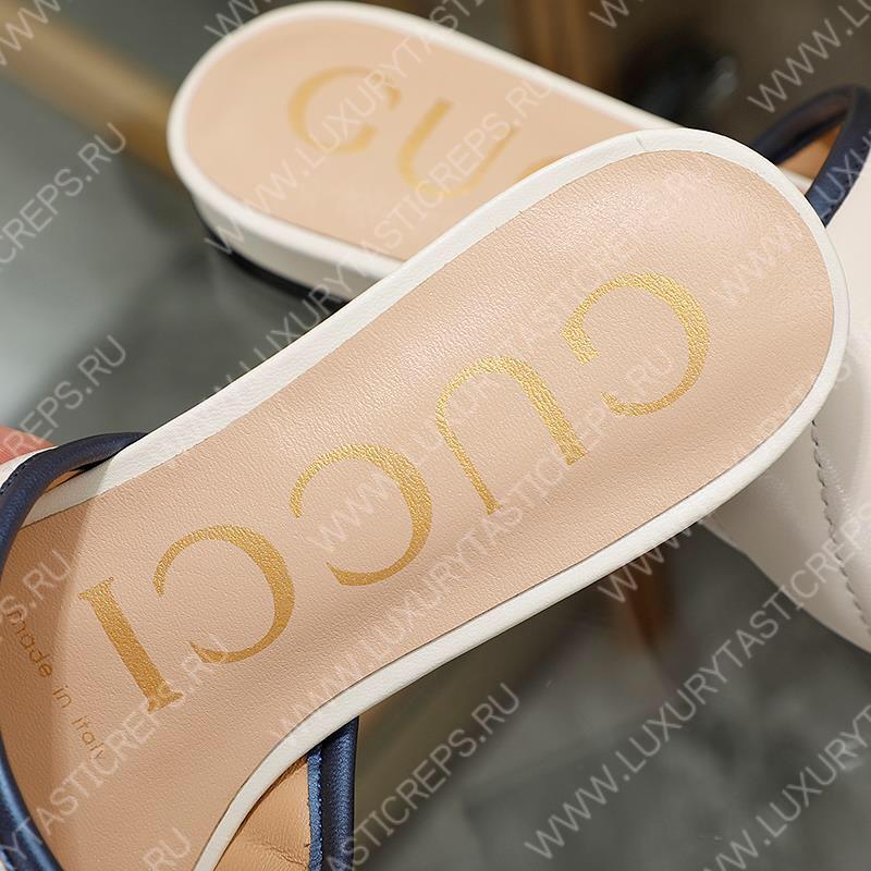 G*u*i leather white mules 26327290