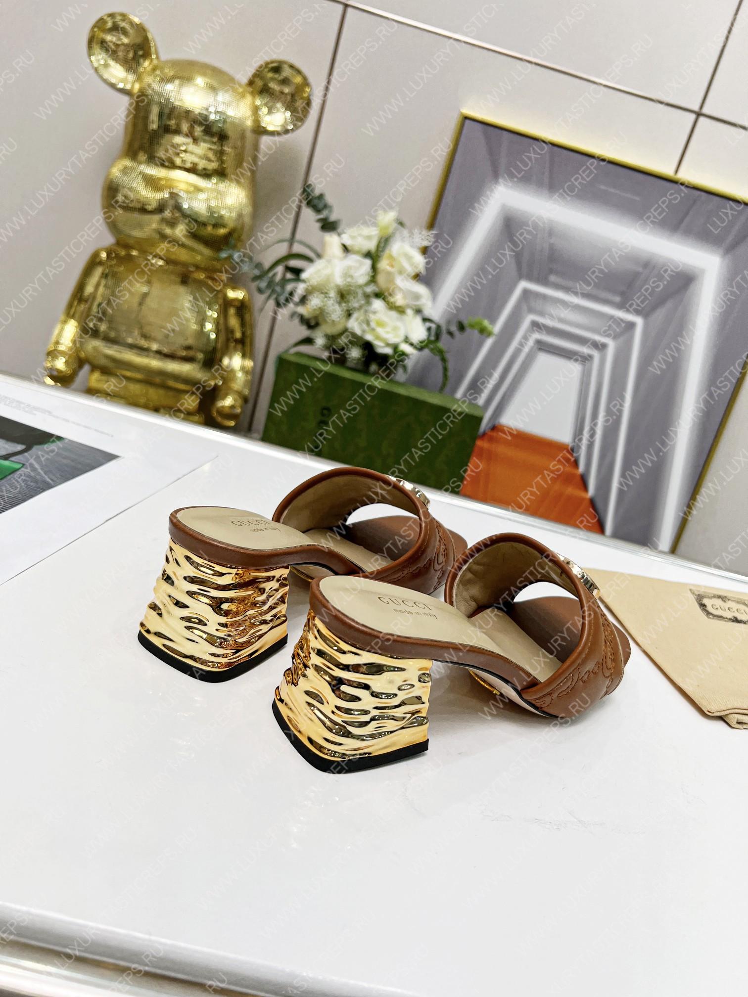 G*u*i interlocking g sandal brown 694450