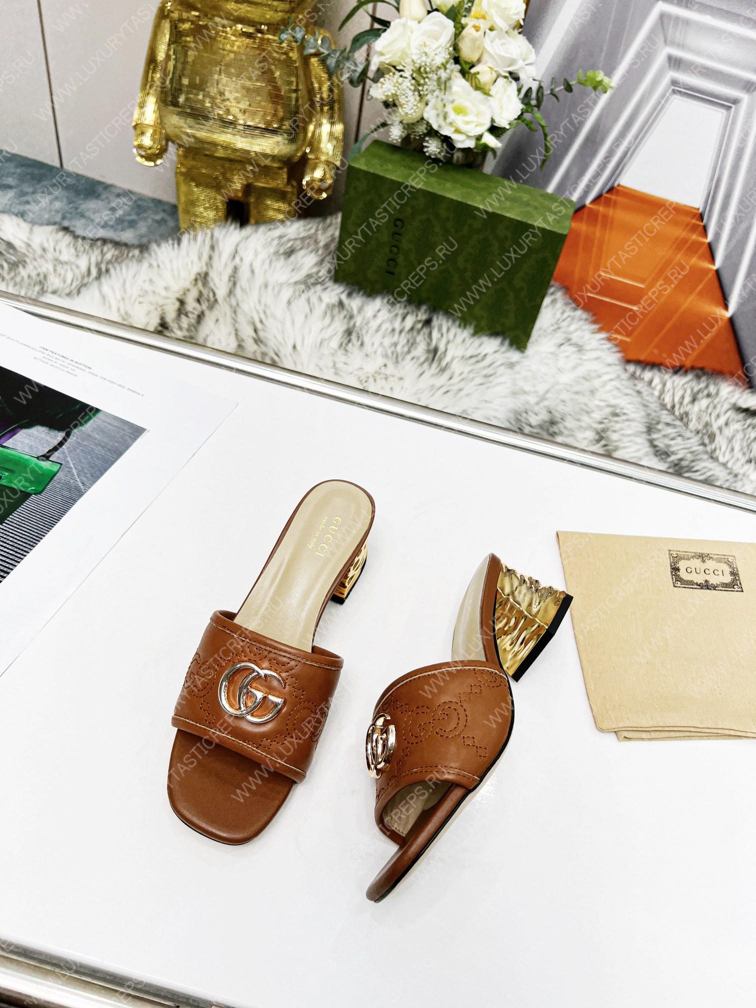 G*u*i interlocking g sandal brown 694450