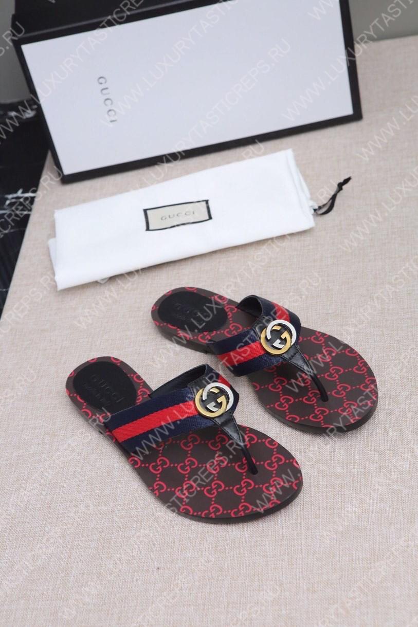 G*u*i gg web sandals black kaki/red 612138