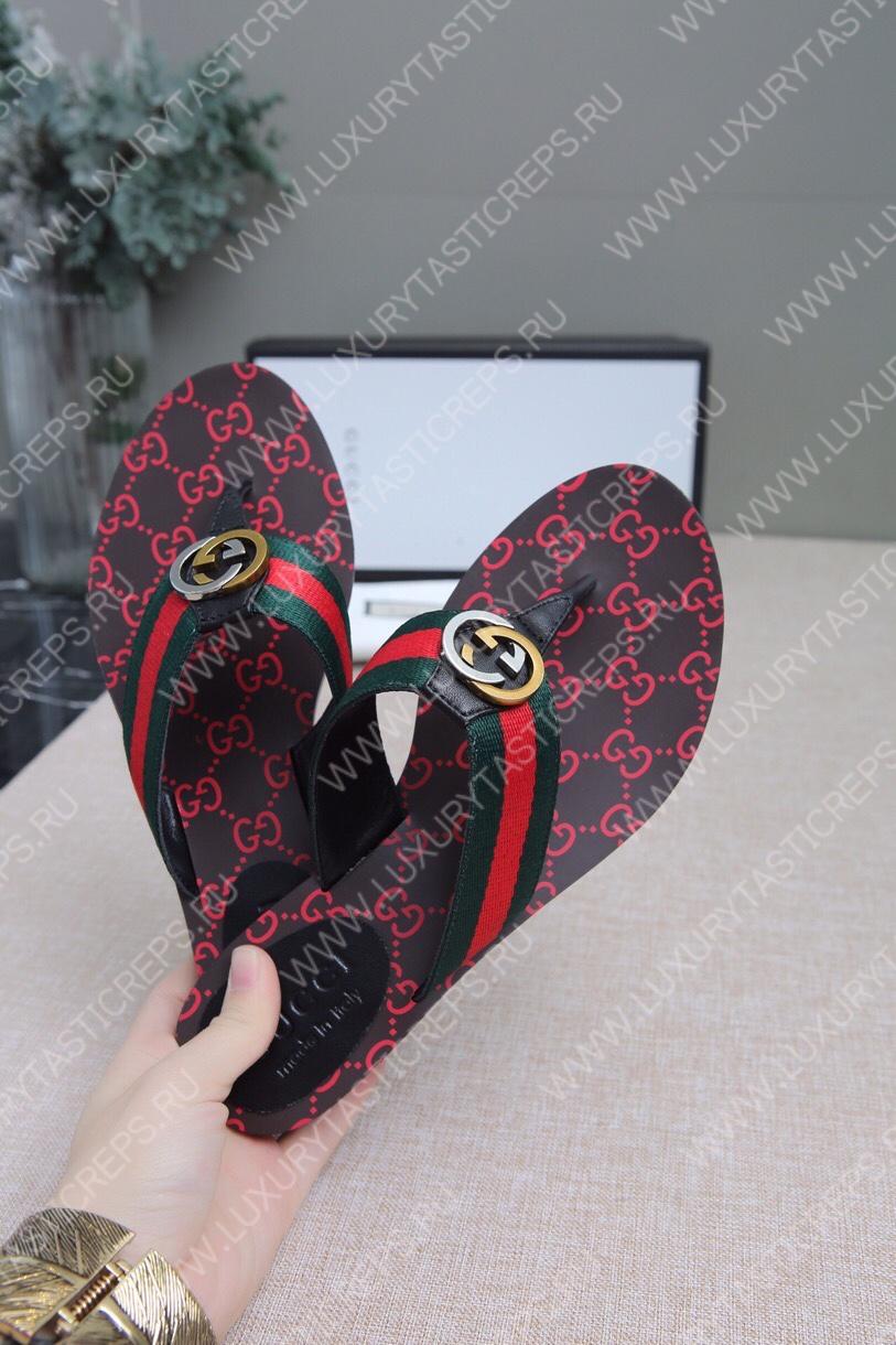 G*u*i gg web sandals black kaki/red 612138