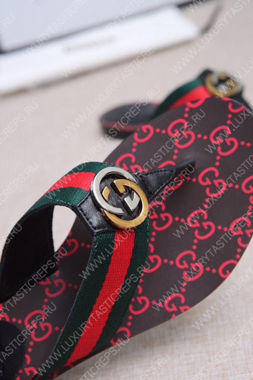 G*u*i gg web sandals black kaki/red 612138