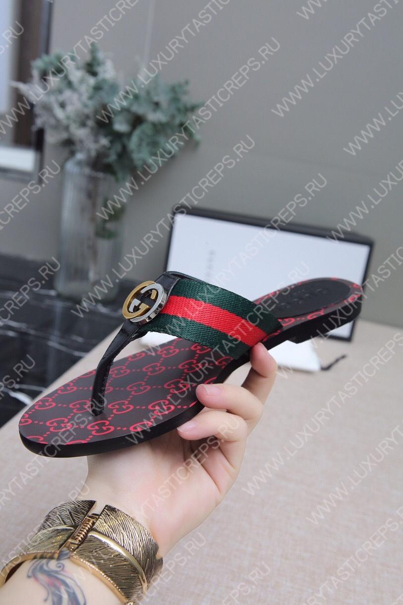 G*u*i gg web sandals black kaki/red 612138