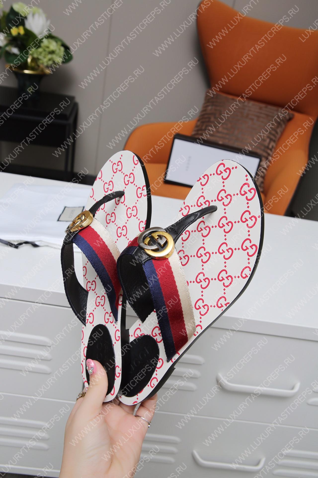 G*u*i gg web sandals blue/red/white 612138