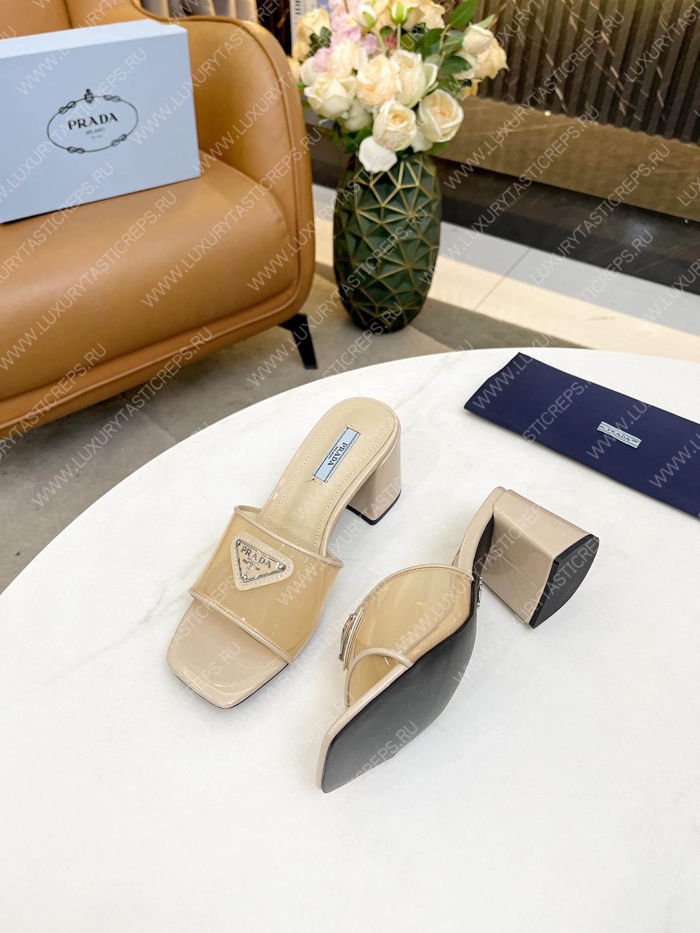 Pra*a plexiglas and patent leather sandals desert beige 1xx644