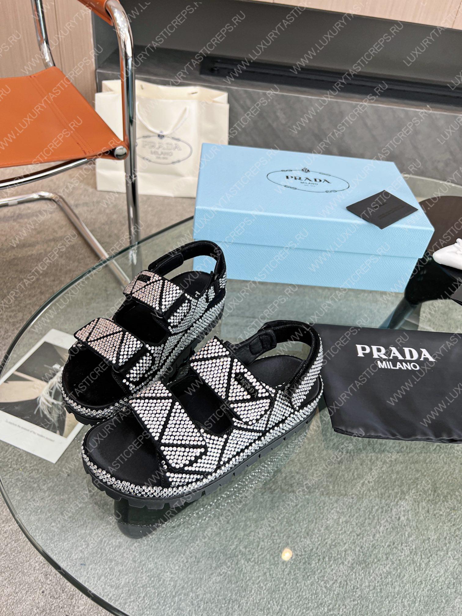 Pra*a stain sandals with crystals white 1x013n