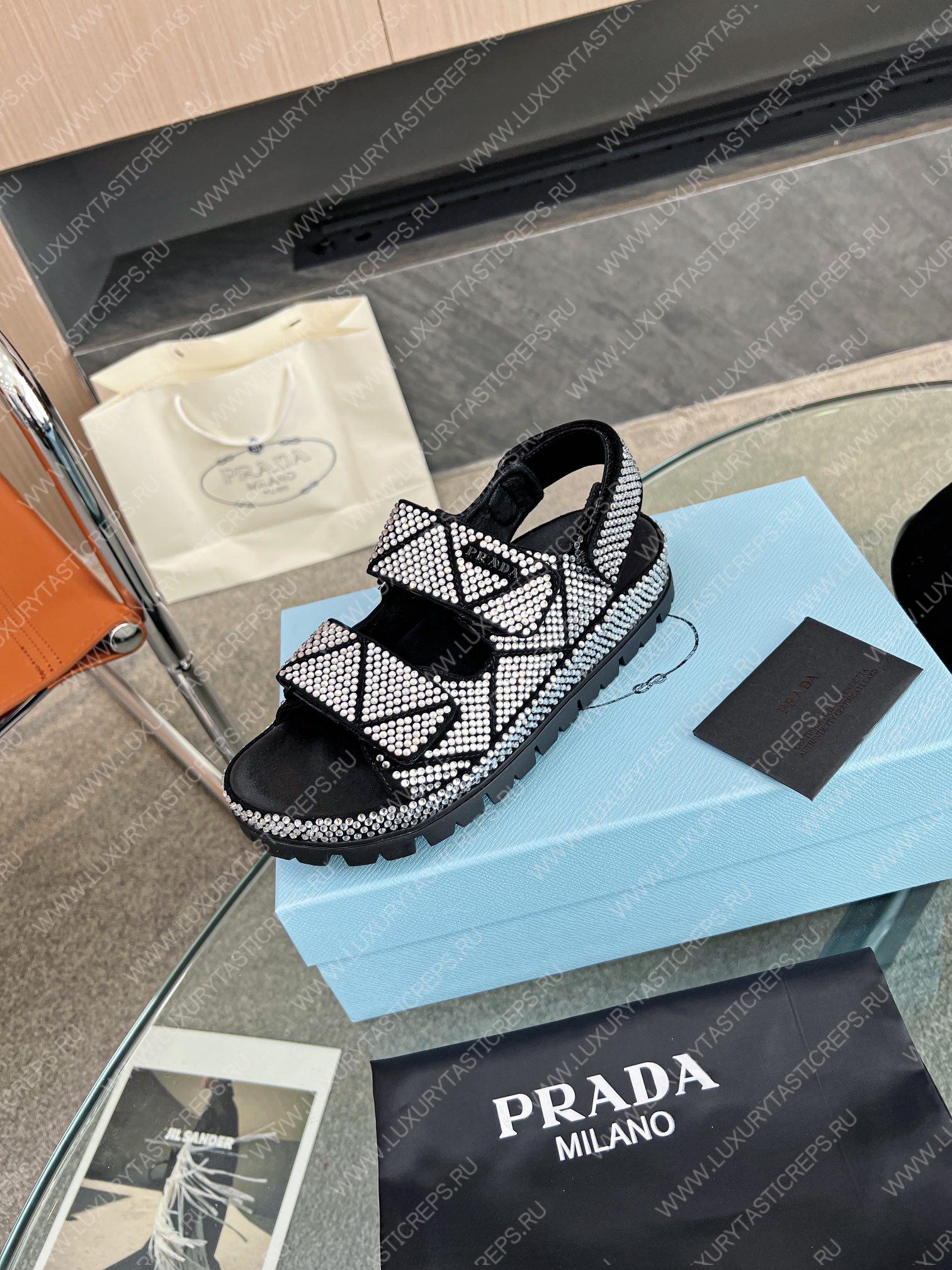 Pra*a stain sandals with crystals white 1x013n