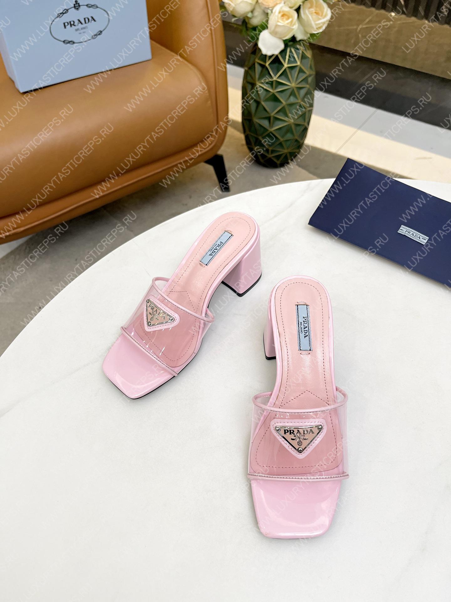 Pra*a plexiglas & patent leather sandals pink 1xx644