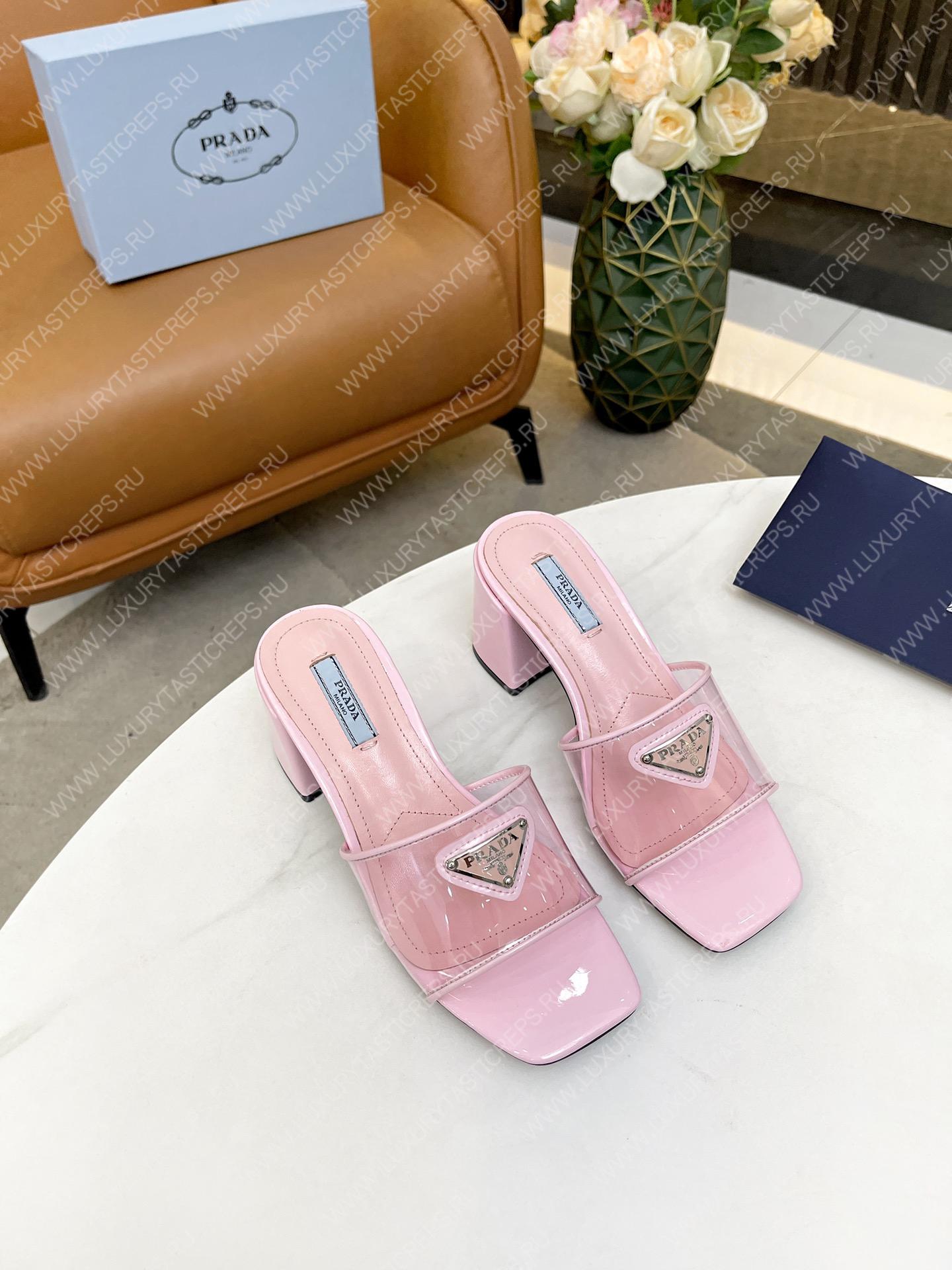 Pra*a plexiglas & patent leather sandals pink 1xx644