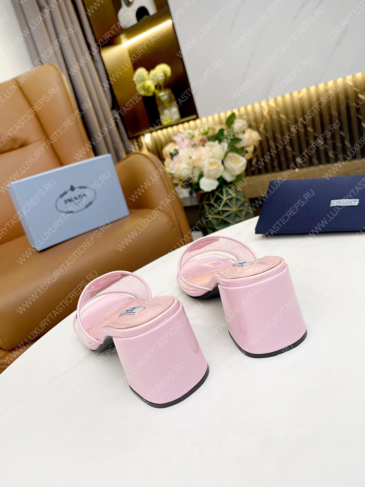Pra*a plexiglas & patent leather sandals pink 1xx644