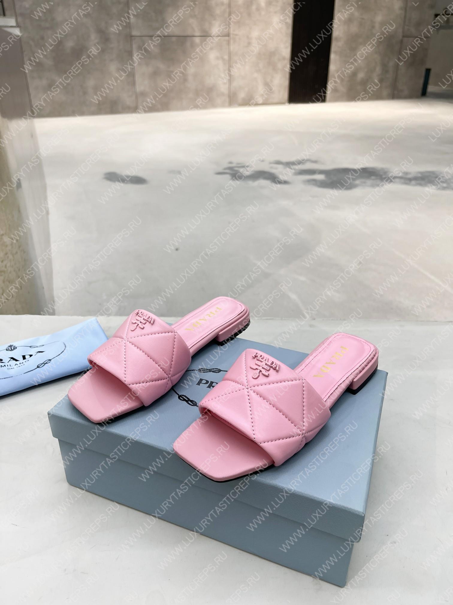 Pra*a quilted nappa leather sabots pink 1xx583