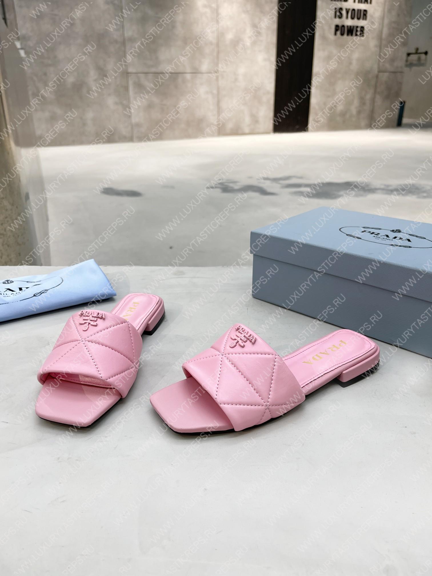 Pra*a quilted nappa leather sabots pink 1xx583