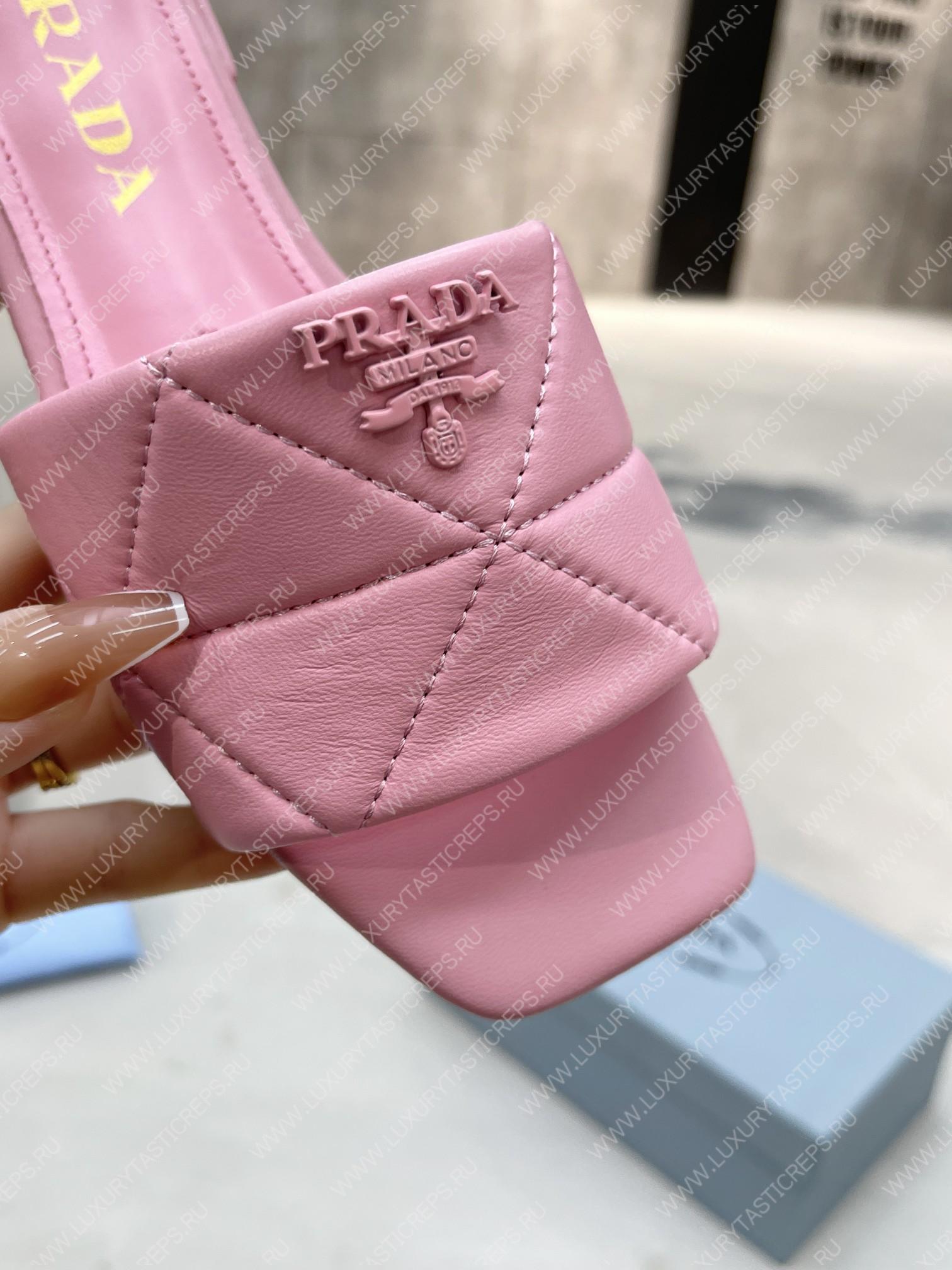 Pra*a quilted nappa leather sabots pink 1xx583