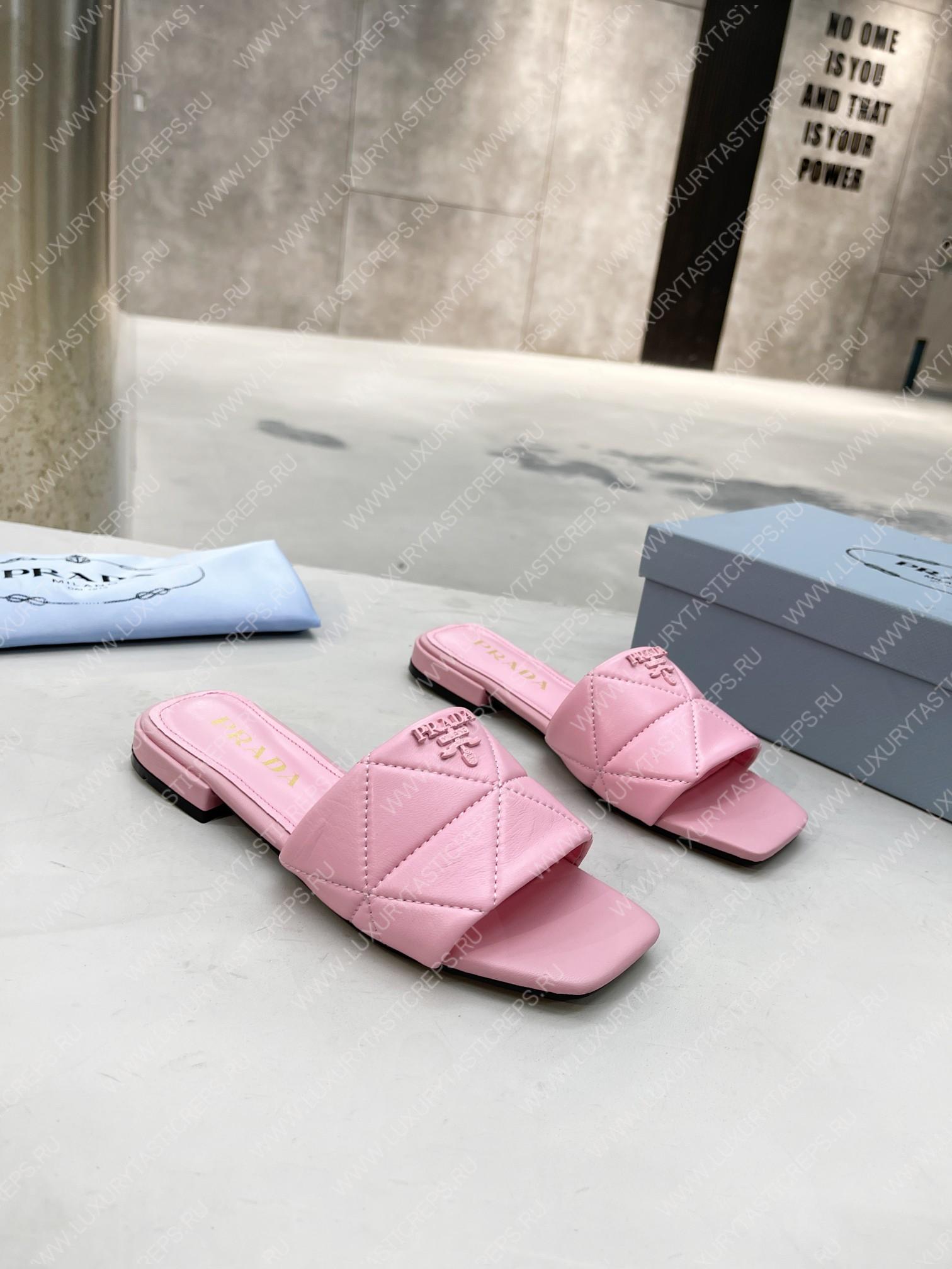 Pra*a quilted nappa leather sabots pink 1xx583
