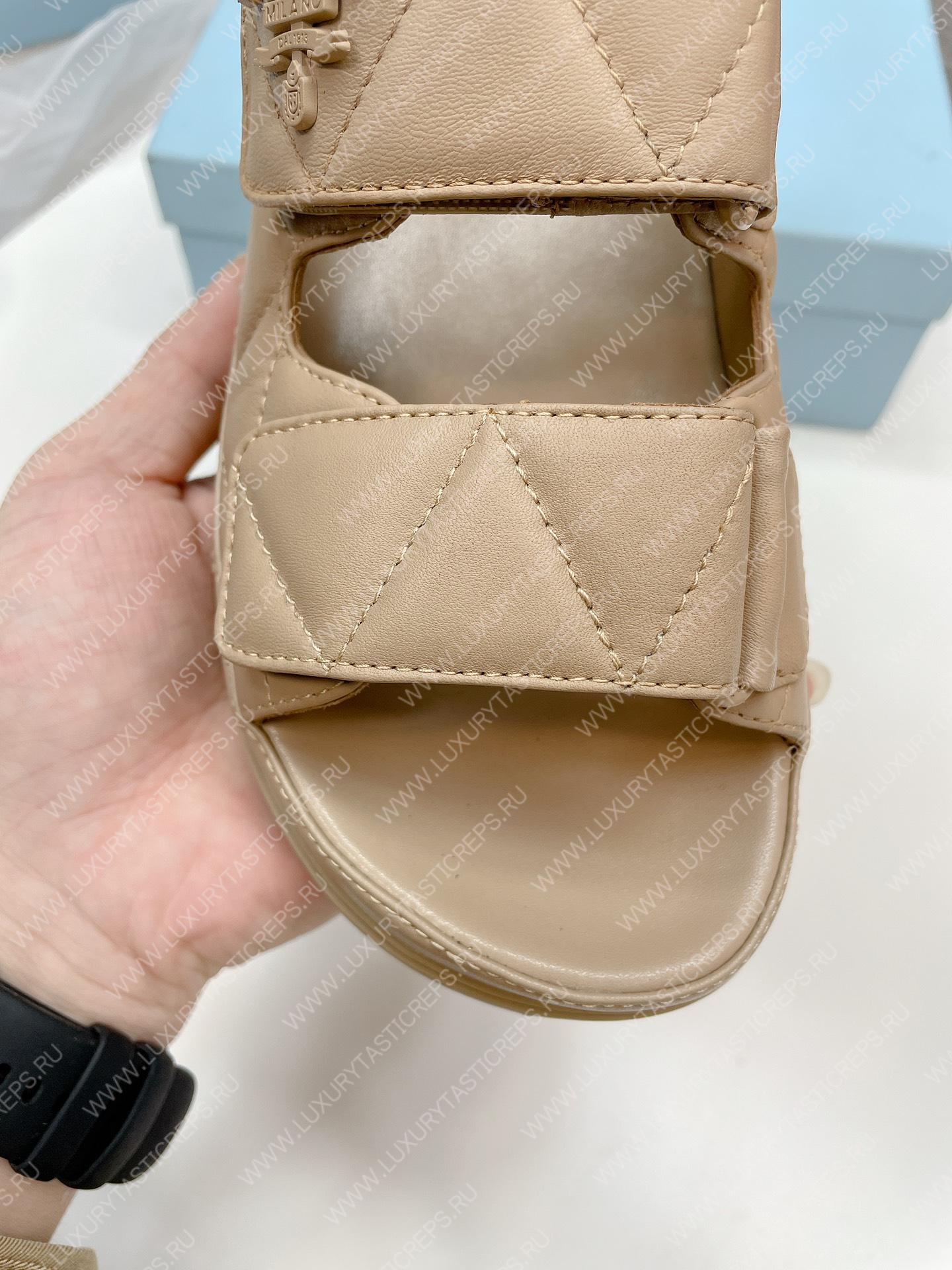 Pra*a padded nappa leather sandals desert beige 1x721m