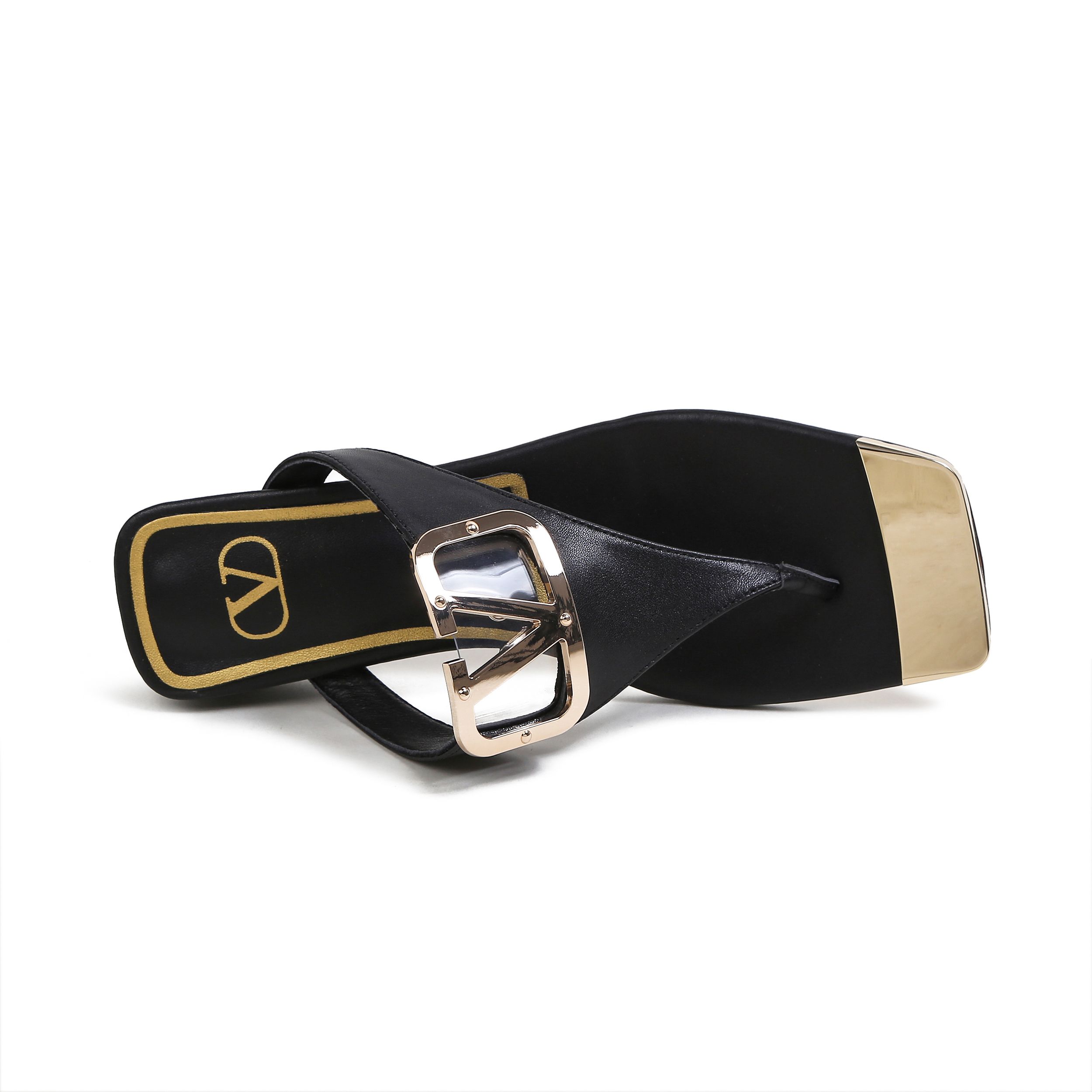 VALENTINO VLOGO SIGNATURE FLAT SANDAL BLACK WS0M21HWS_0CR