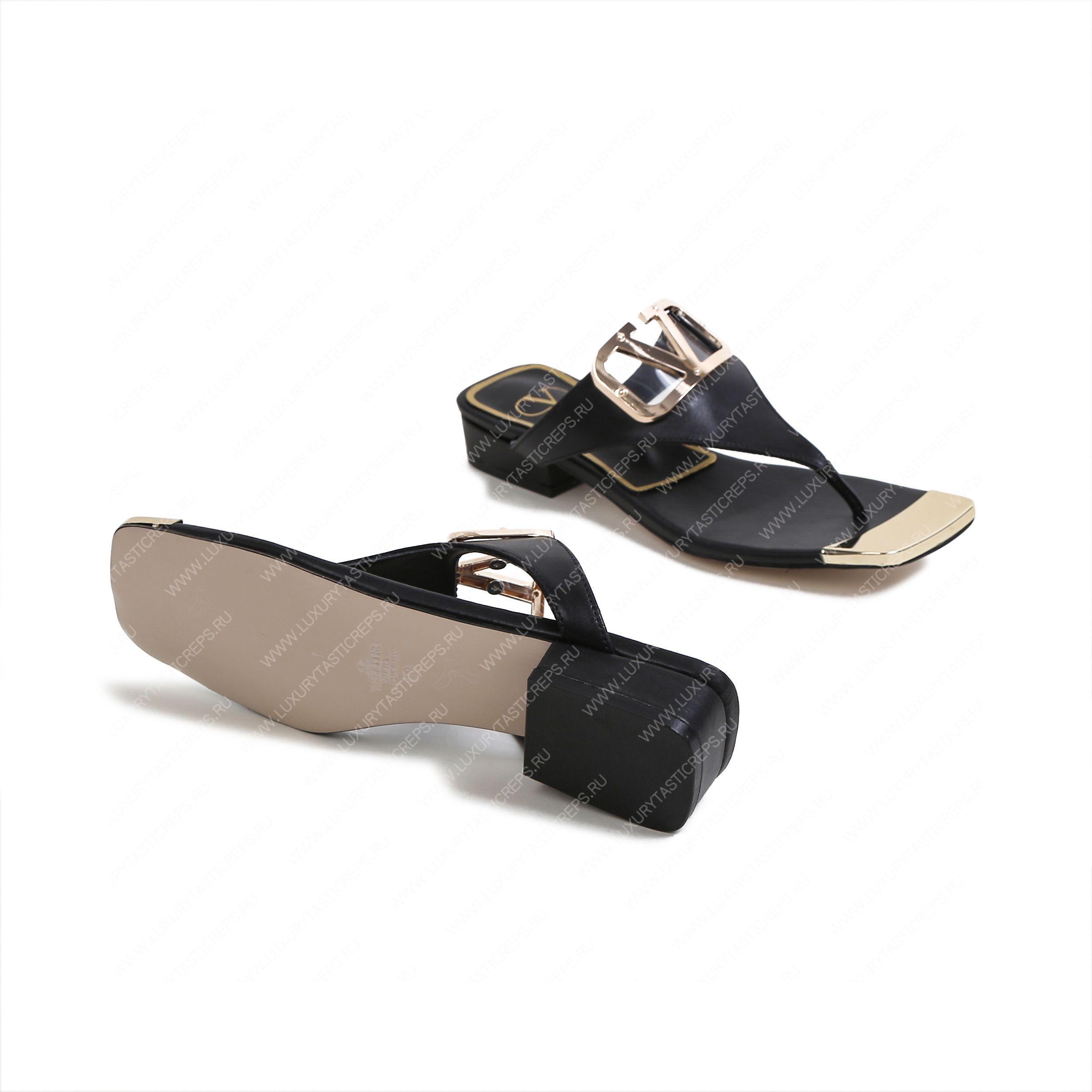 VALENTINO VLOGO SIGNATURE FLAT SANDAL BLACK WS0M21HWS_0CR