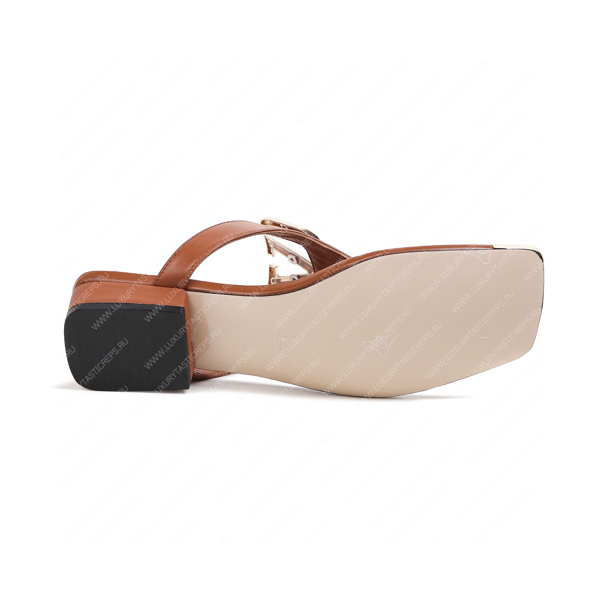 VALENTINO VLOGO SIGNATURE FLAT SANDAL BROWN WS0M21HWS_0CR