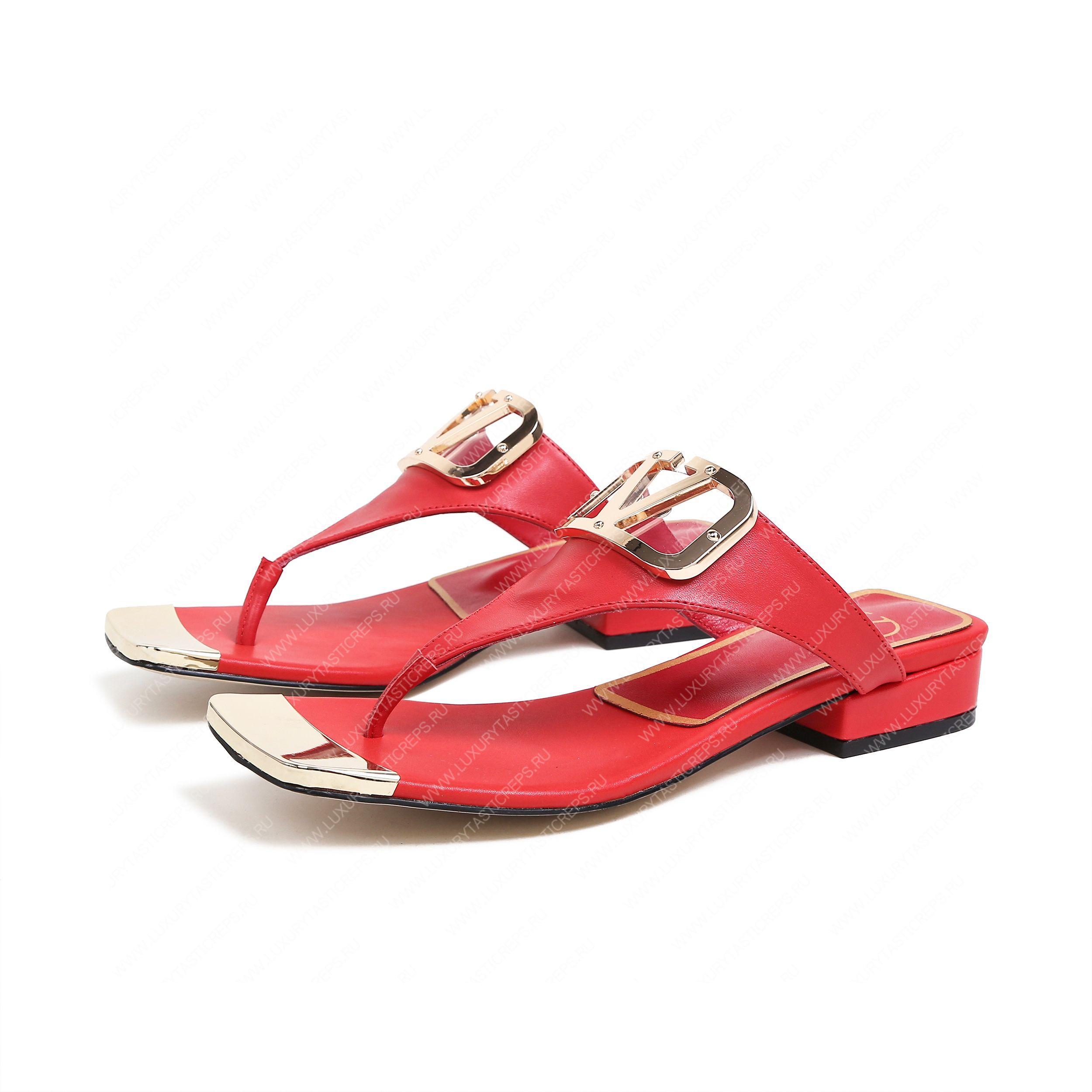 VALENTINO VLOGO SIGNATURE FLAT SANDAL RED WS0M21HWS_0CR