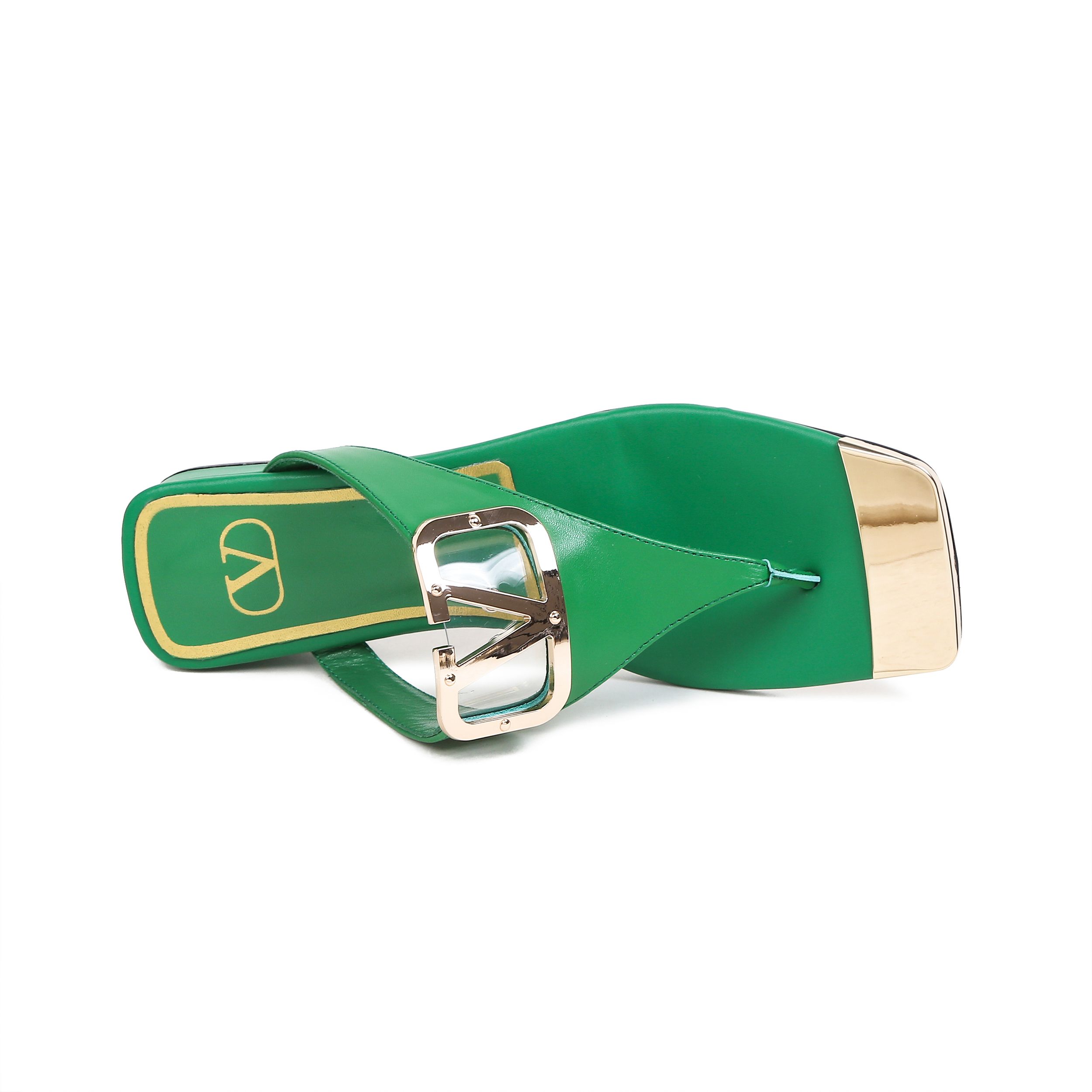 VALENTINO VLOGO SIGNATURE FLAT SANDAL GREEN WS0M21HWS_0CR