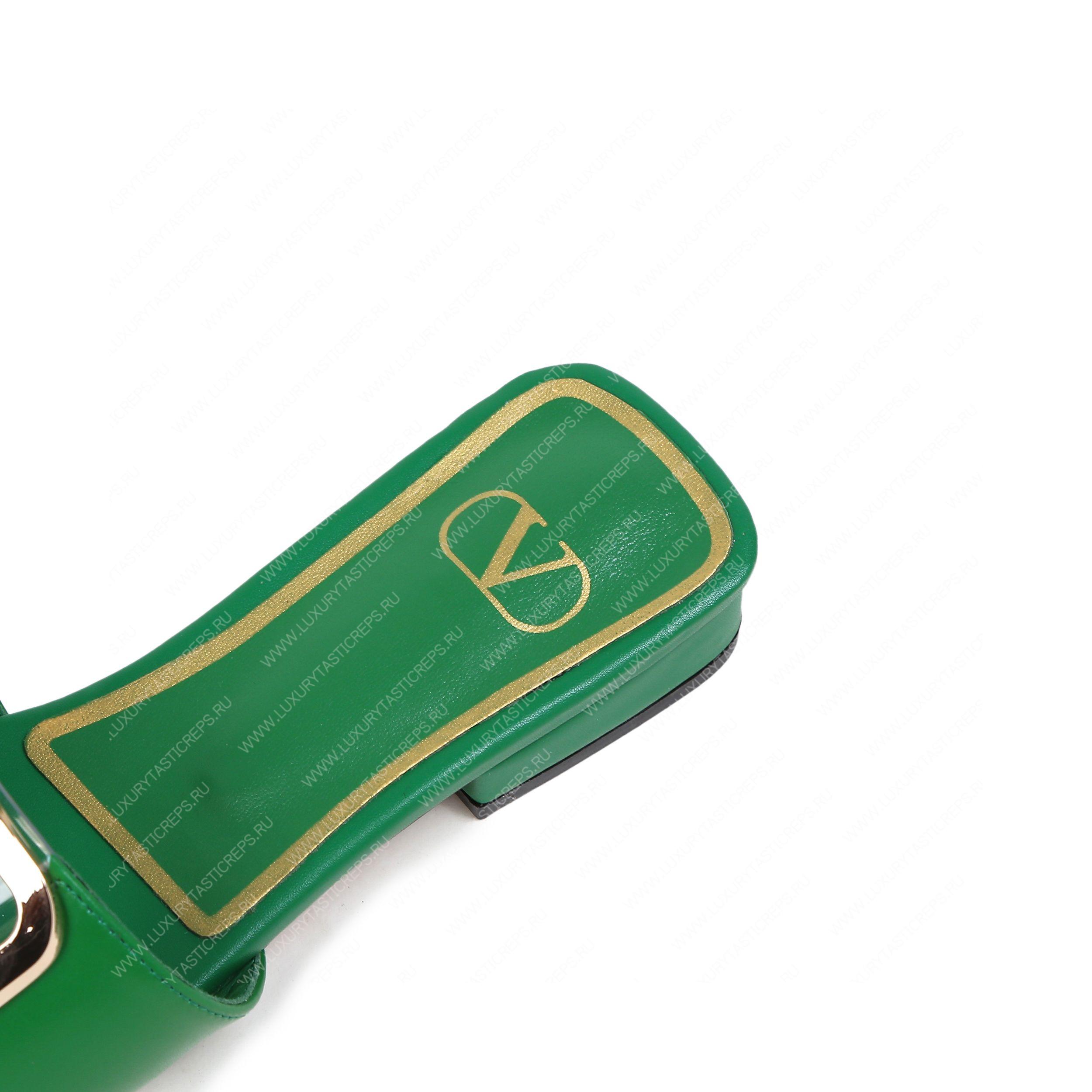 VALENTINO VLOGO SIGNATURE SLIDE SANDAL GREEN ZW2S0M21HWS0CR