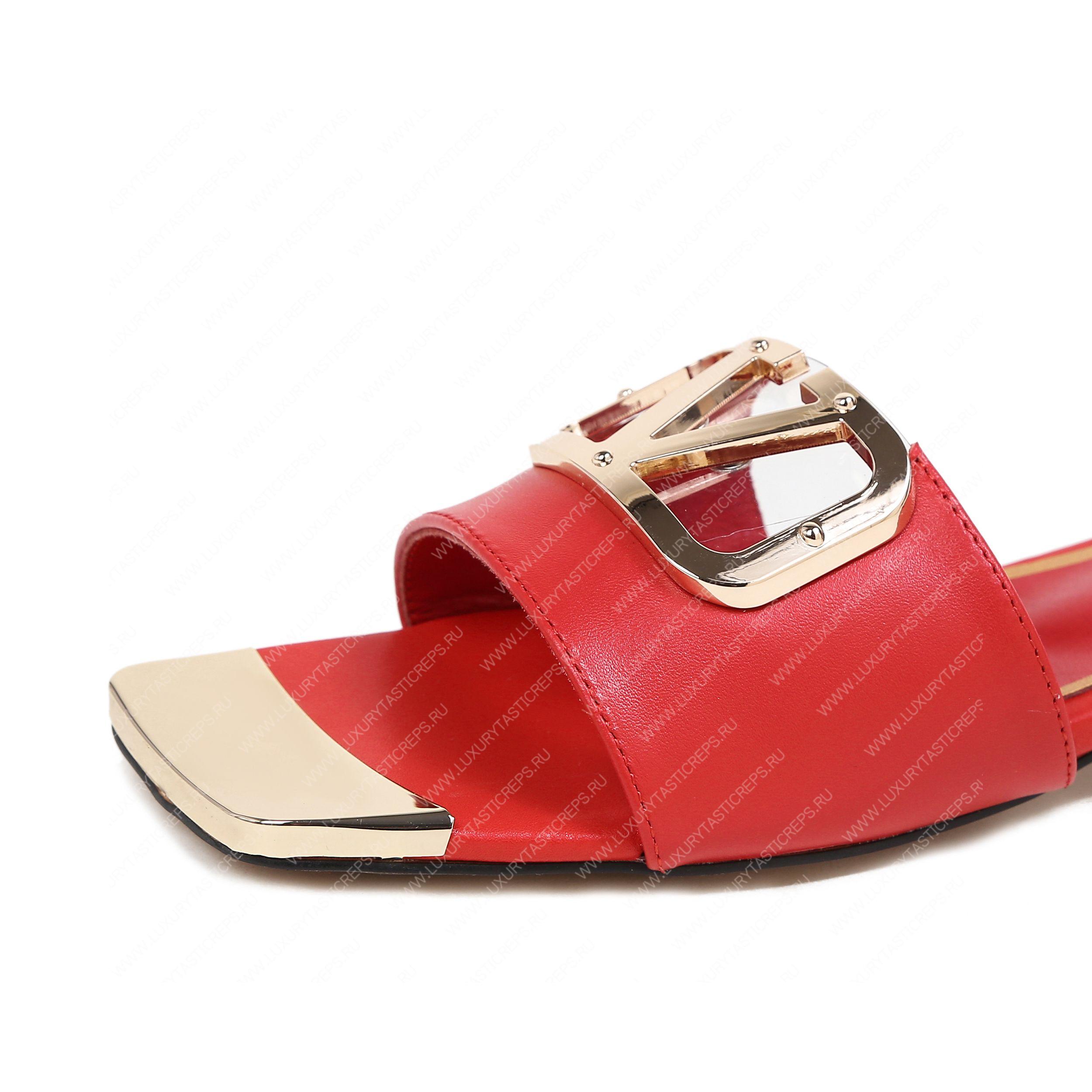 VALENTINO VLOGO SIGNATURE SLIDE SANDAL RED ZW2S0M21HWS0CR