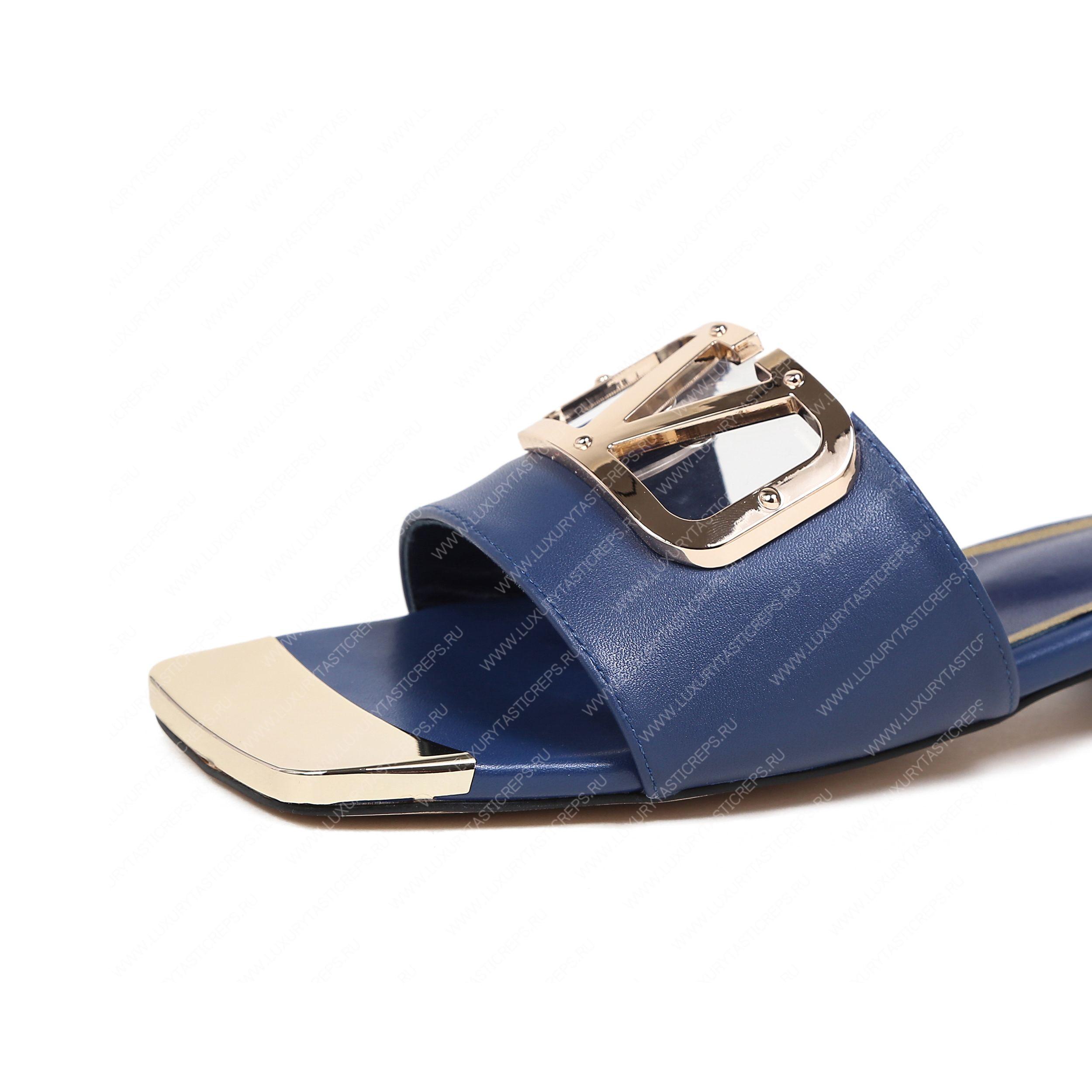VALENTINO VLOGO SIGNATURE SLIDE SANDAL BLUE ZW2S0M21HWS0CR