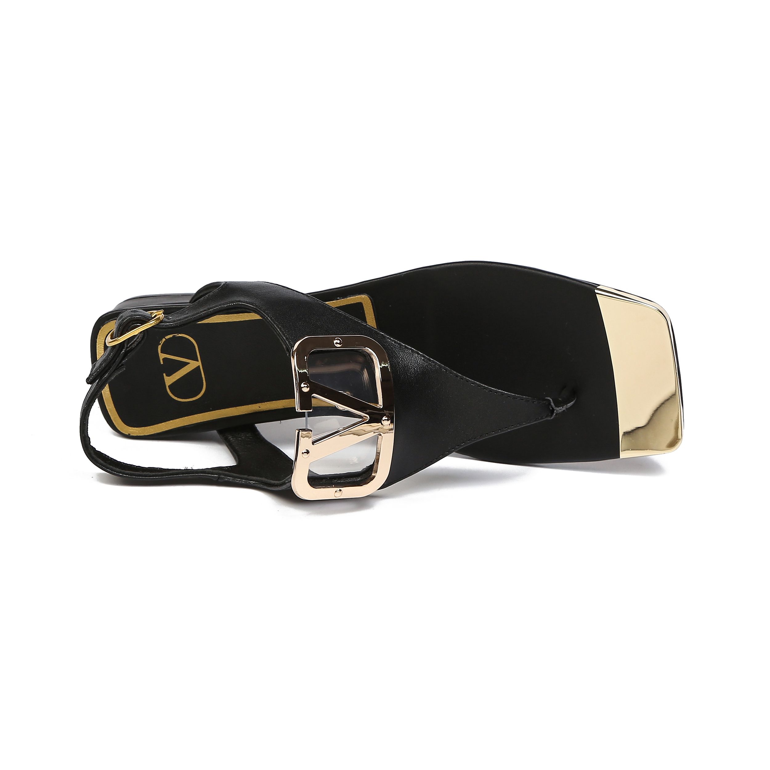 VALENTINO VLOGO SIGNATURE FLAT THONG SANDAL BLACK WS0EA7RZR_HG5