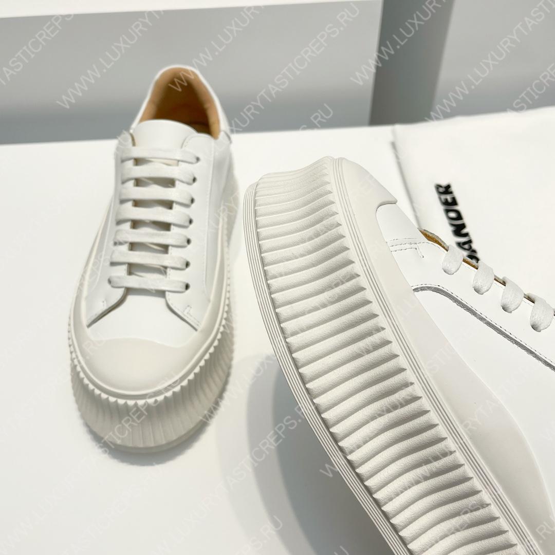JIL SANDER LEATHER SNEAKERS WHITE J32WS0018