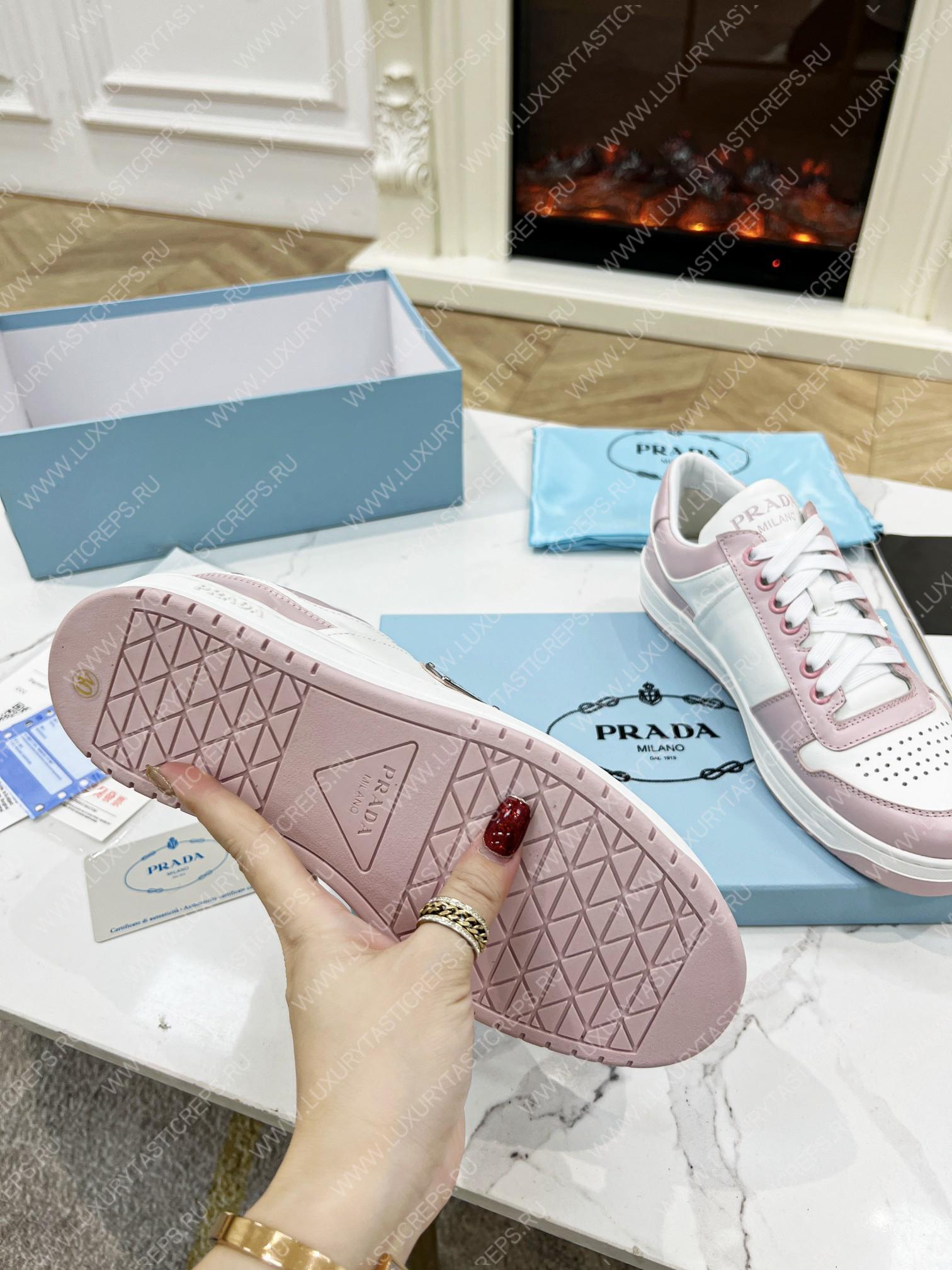 Pra*a downtown leather sneakers white/pink 2ee364