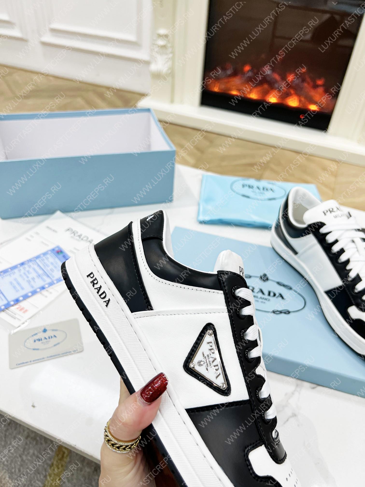 Pra*a downtown leather sneakers white/black 2ee364