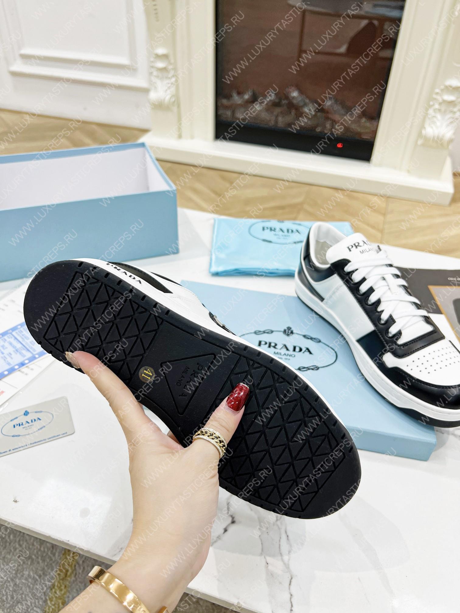 Pra*a downtown leather sneakers white/black 2ee364