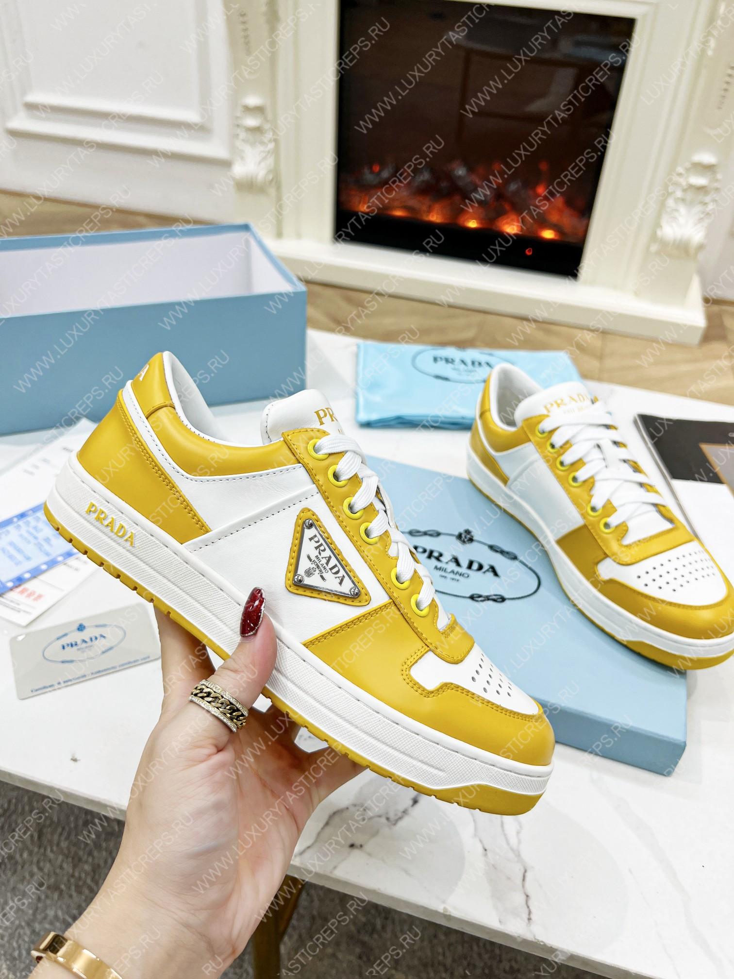 Pra*a downtown leather sneakers white/sun 2ee364