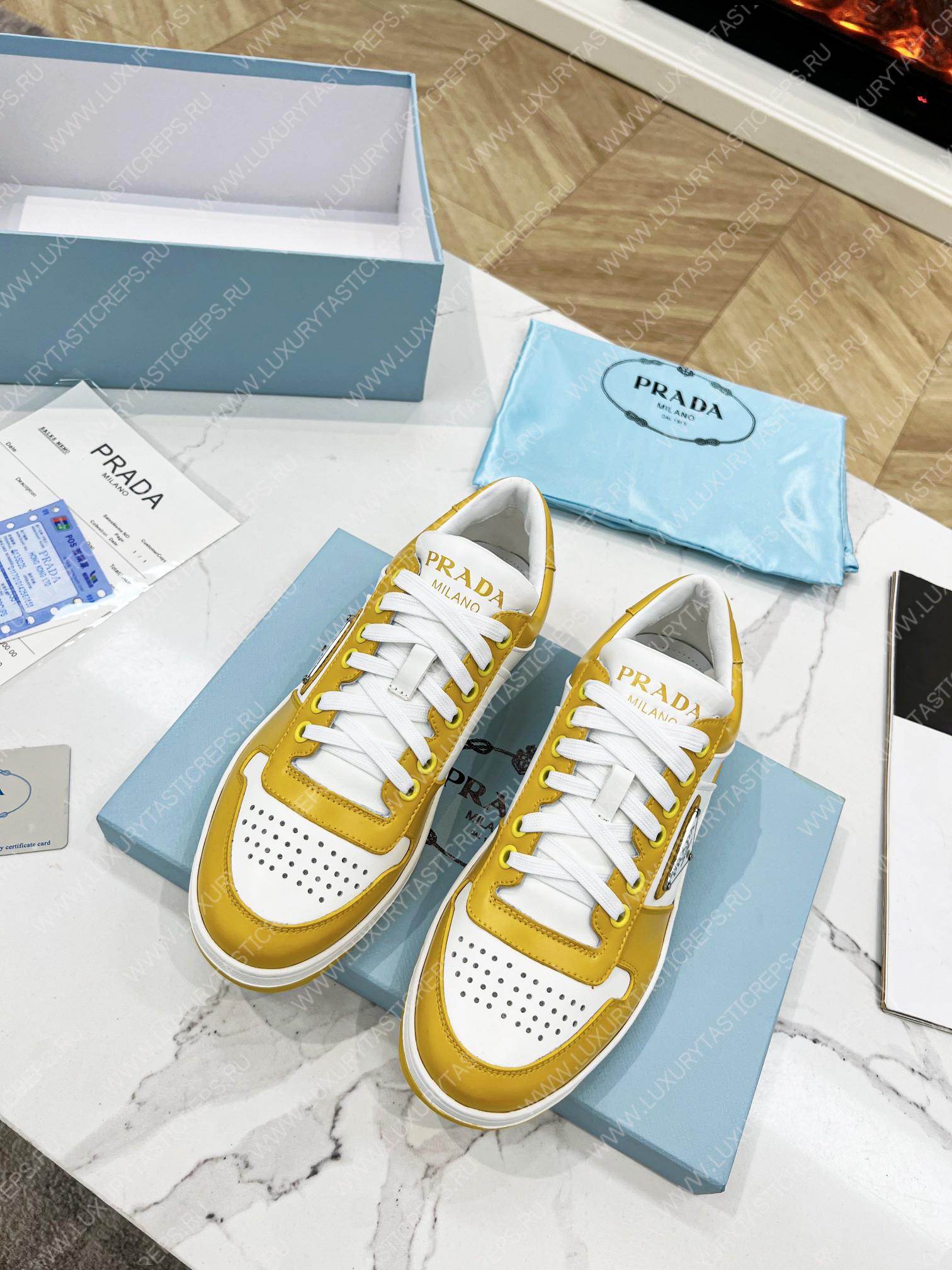 Pra*a downtown leather sneakers white/sun 2ee364
