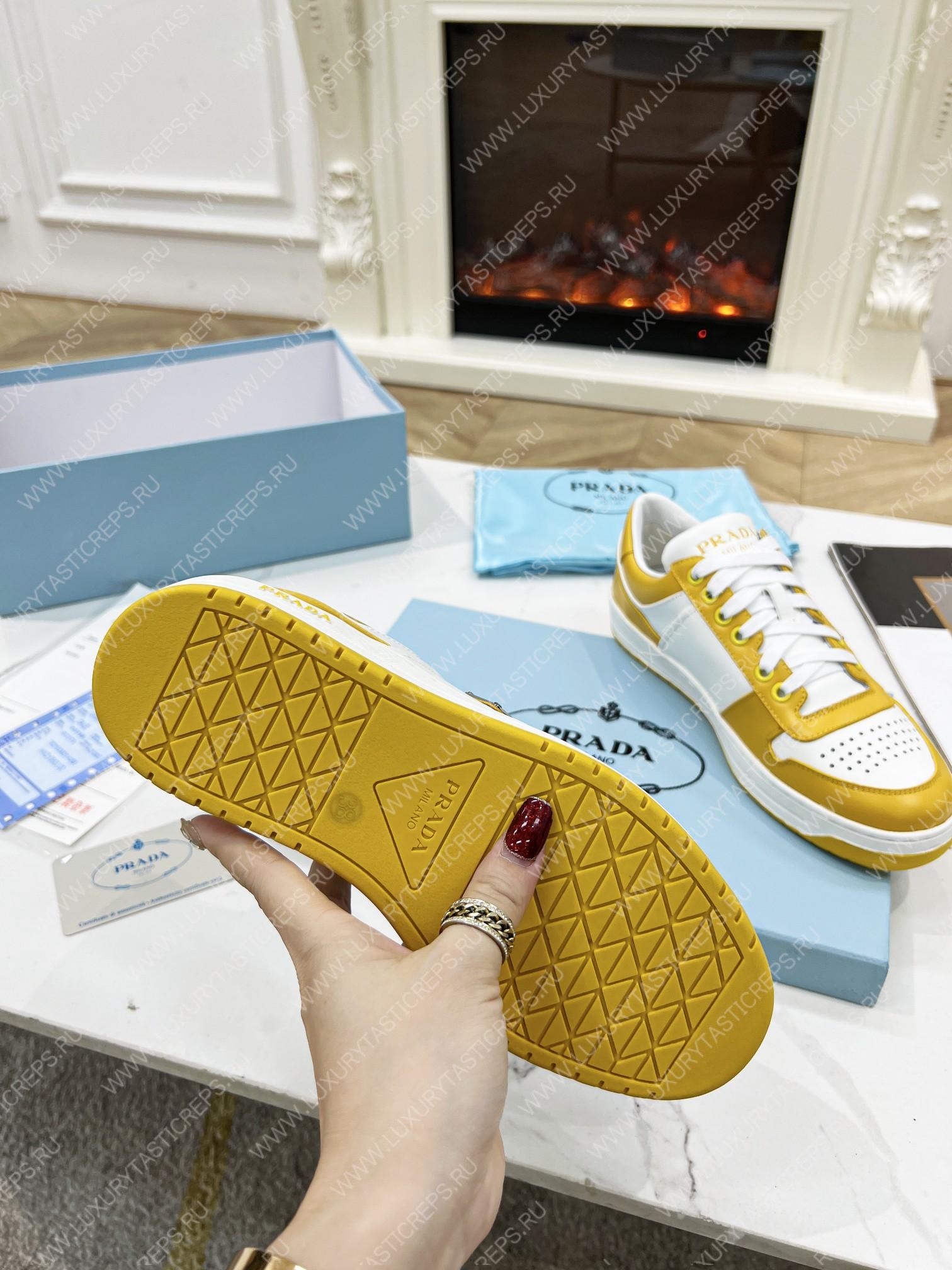 Pra*a downtown leather sneakers white/sun 2ee364