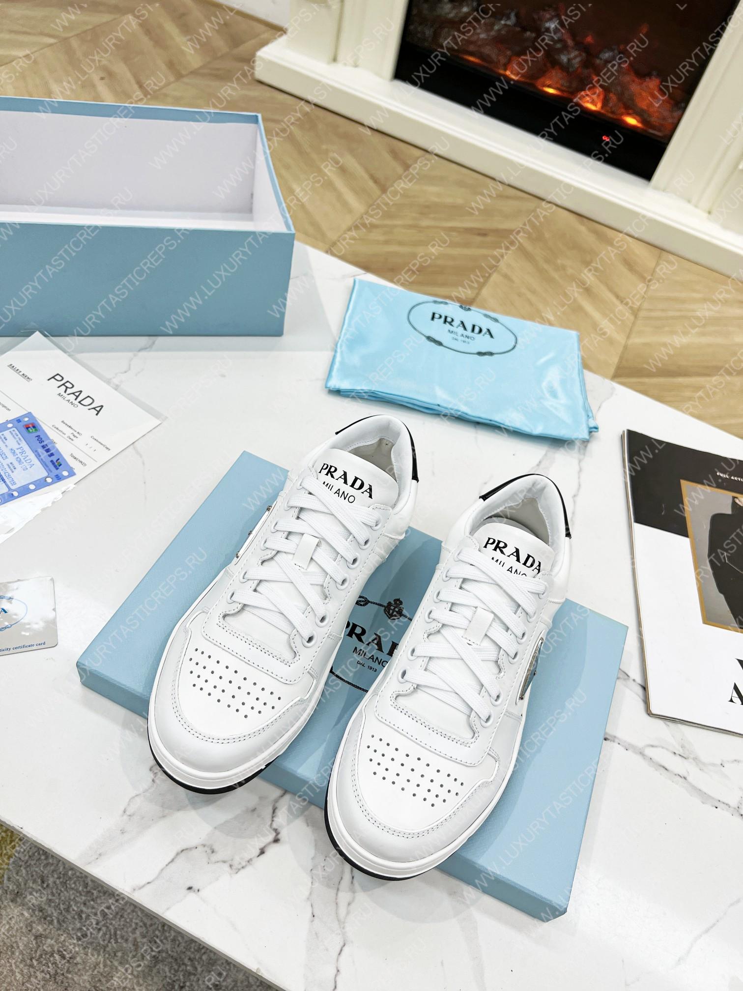 Pra*a downtown leather sneakers white/black 2ee364