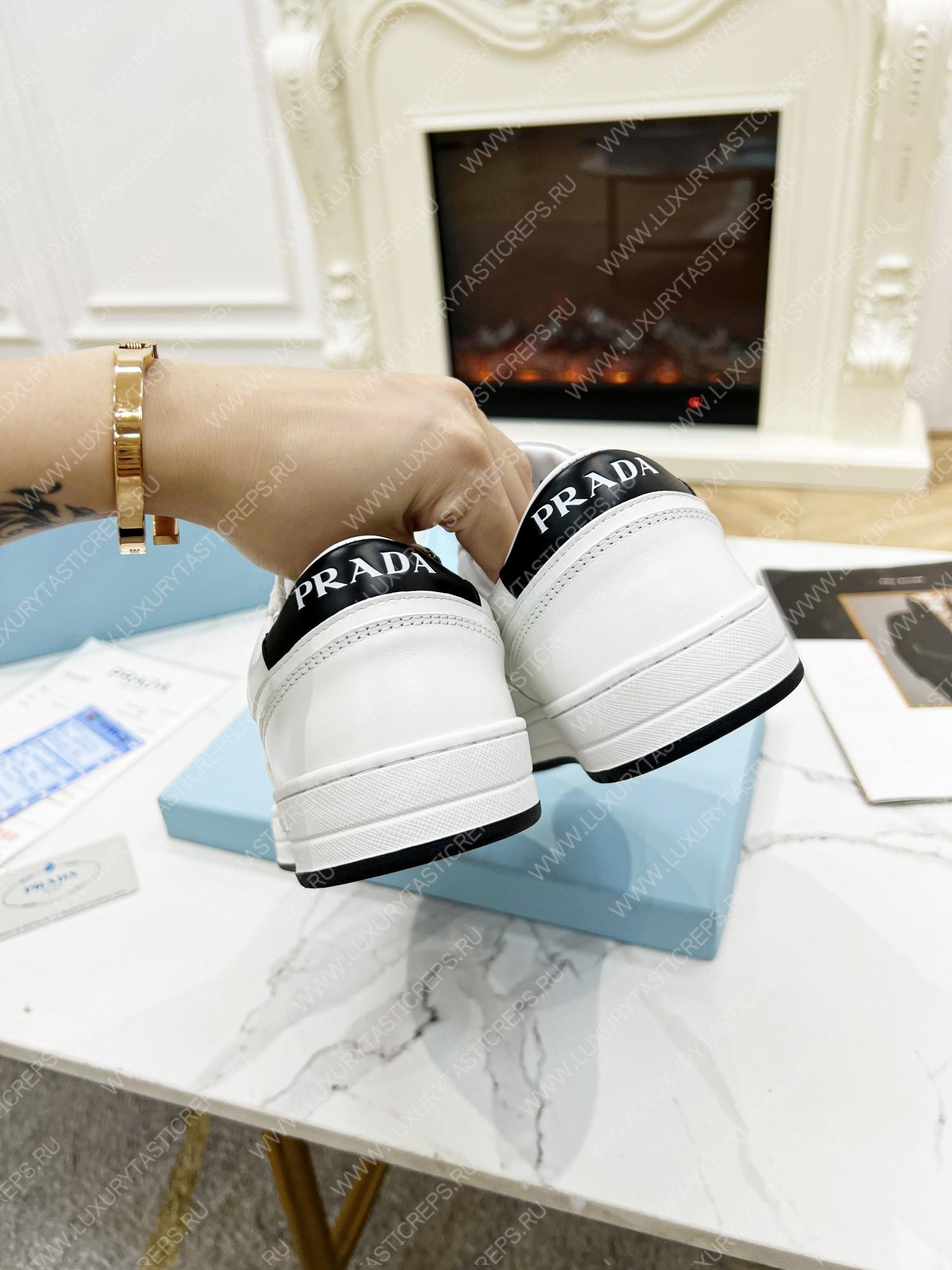 Pra*a downtown leather sneakers white/black 2ee364
