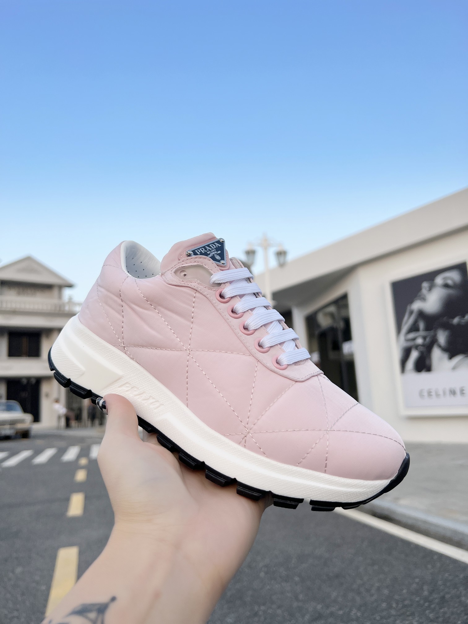 Pra*a nylon downtown sneakers pink 2ee367
