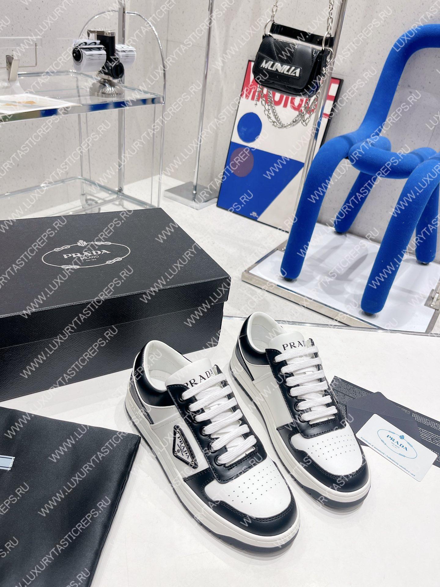 Pra*a downtown leather sneakers white/black 2ee364