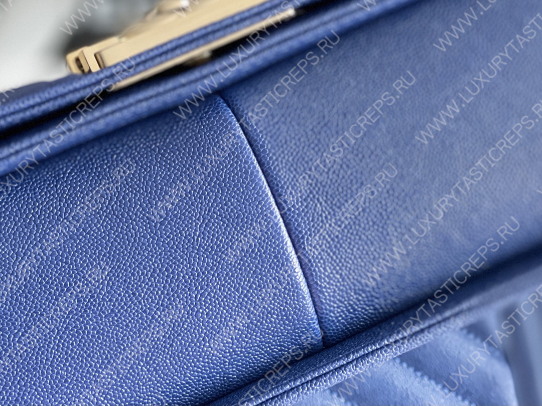 Ch*el boy handbag blue a67086