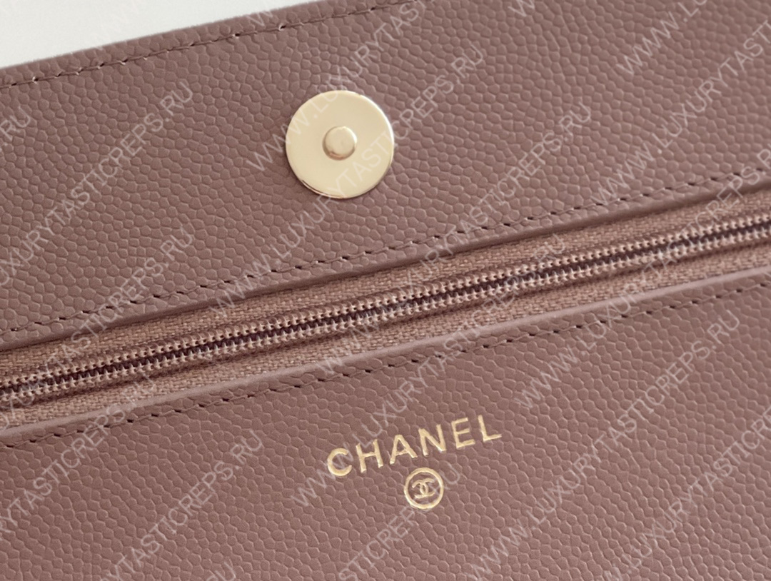 Ch*el classic wallet on chain dark nude ap0250